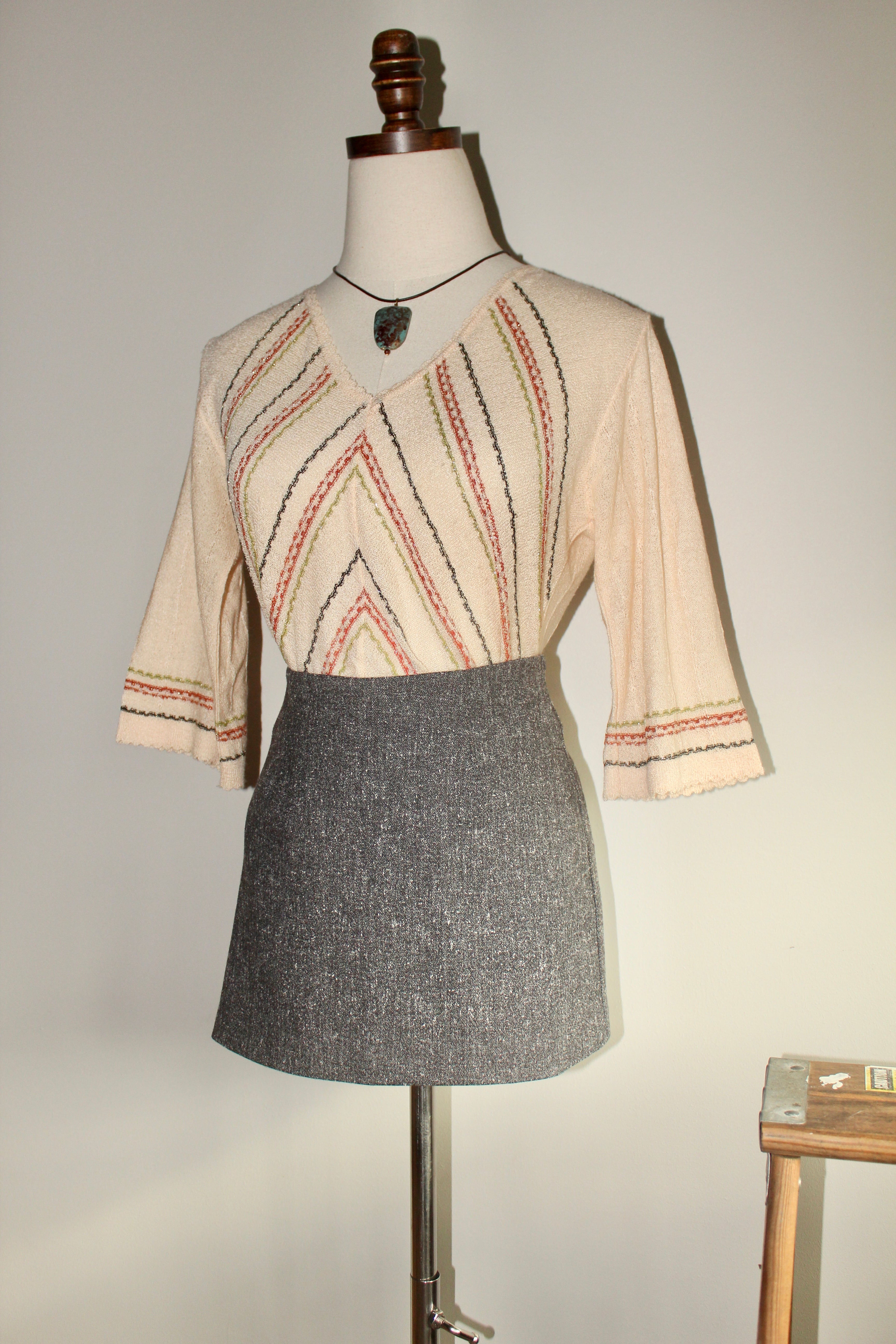 Vintage 90s Striped Knit Top (M)