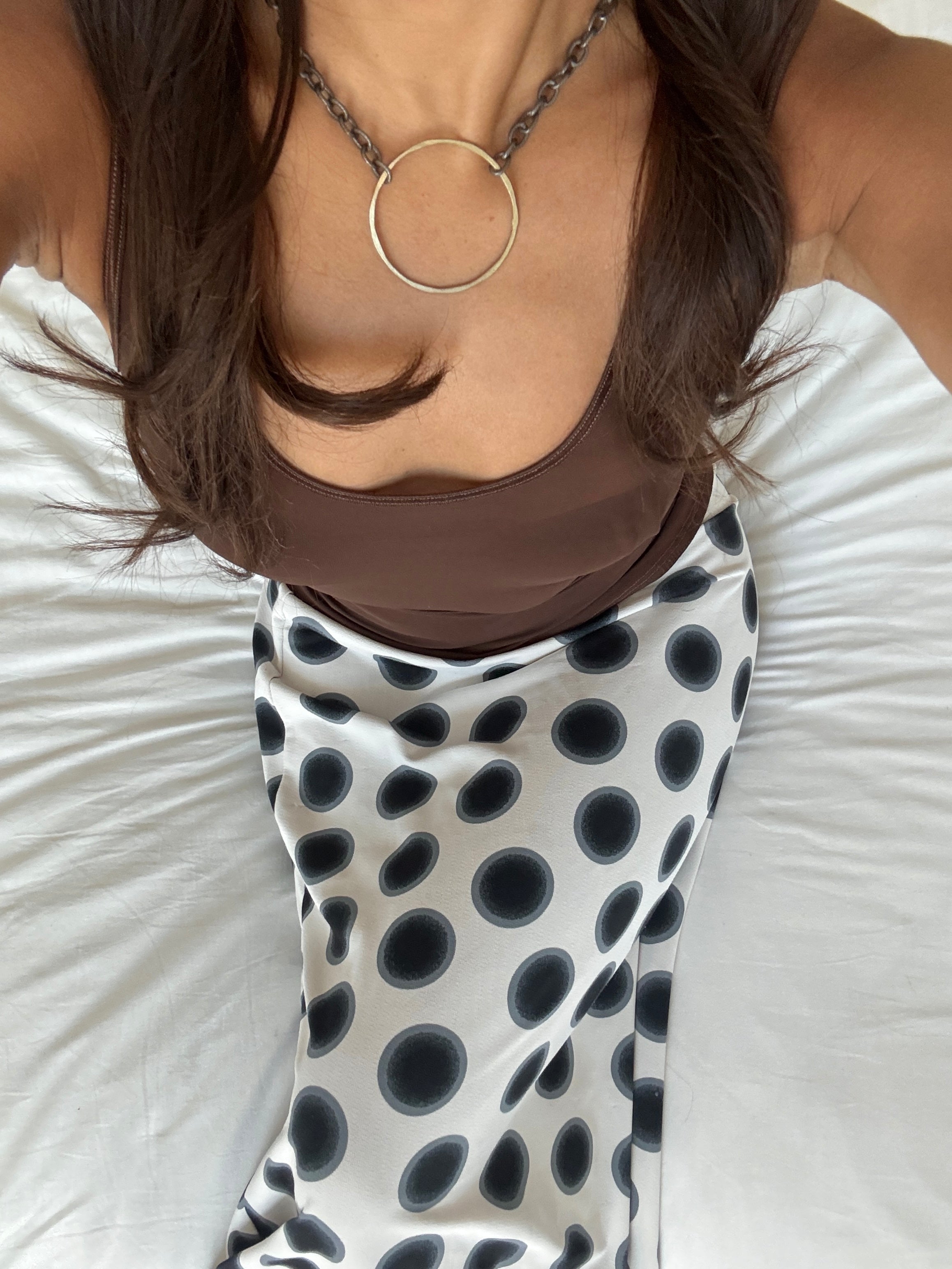 Vintage Industrial Hoop Chain Necklace