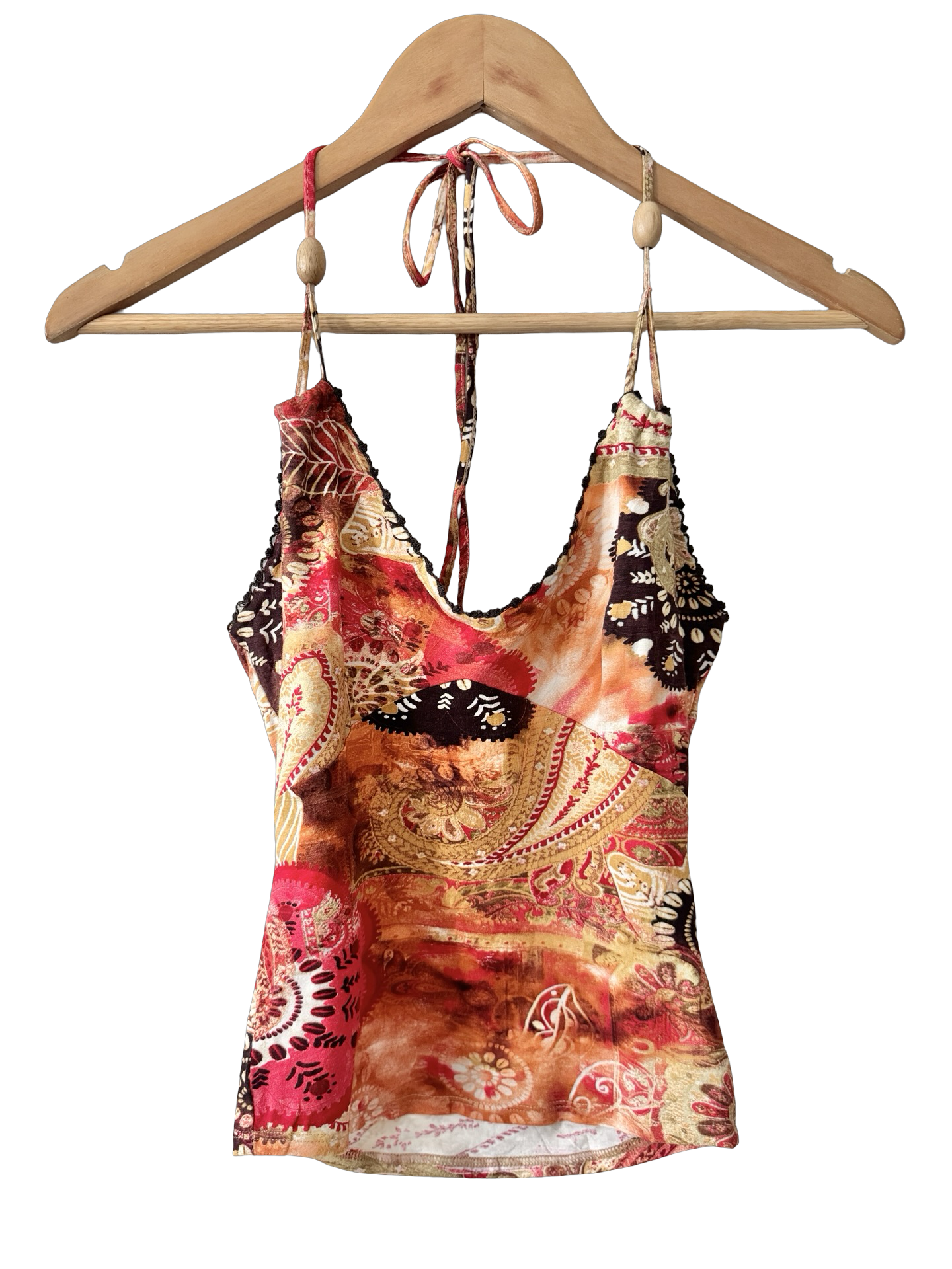 Vintage Y2K French Sunset Paisley Halter (XS/S)