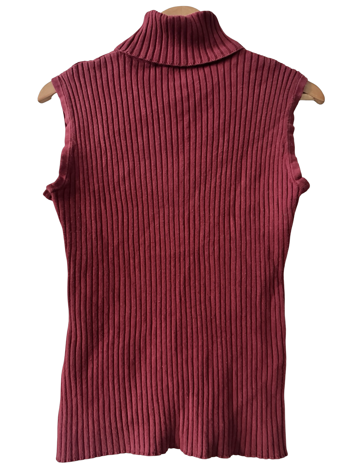 Vintage Y2K Cranberry Crush Ribbed Turtleneck (L)