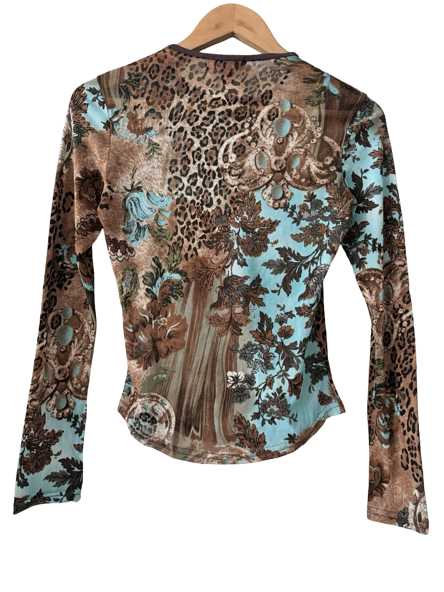 Vintage Y2K Wild Thing Patchwork Mesh Top (M)