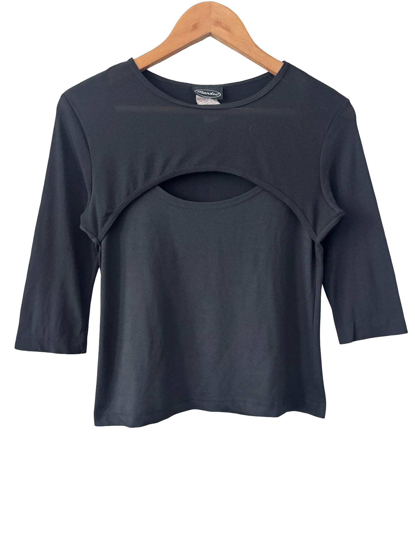 Vintage Y2K Midnight Cutout Illusion Top (M)