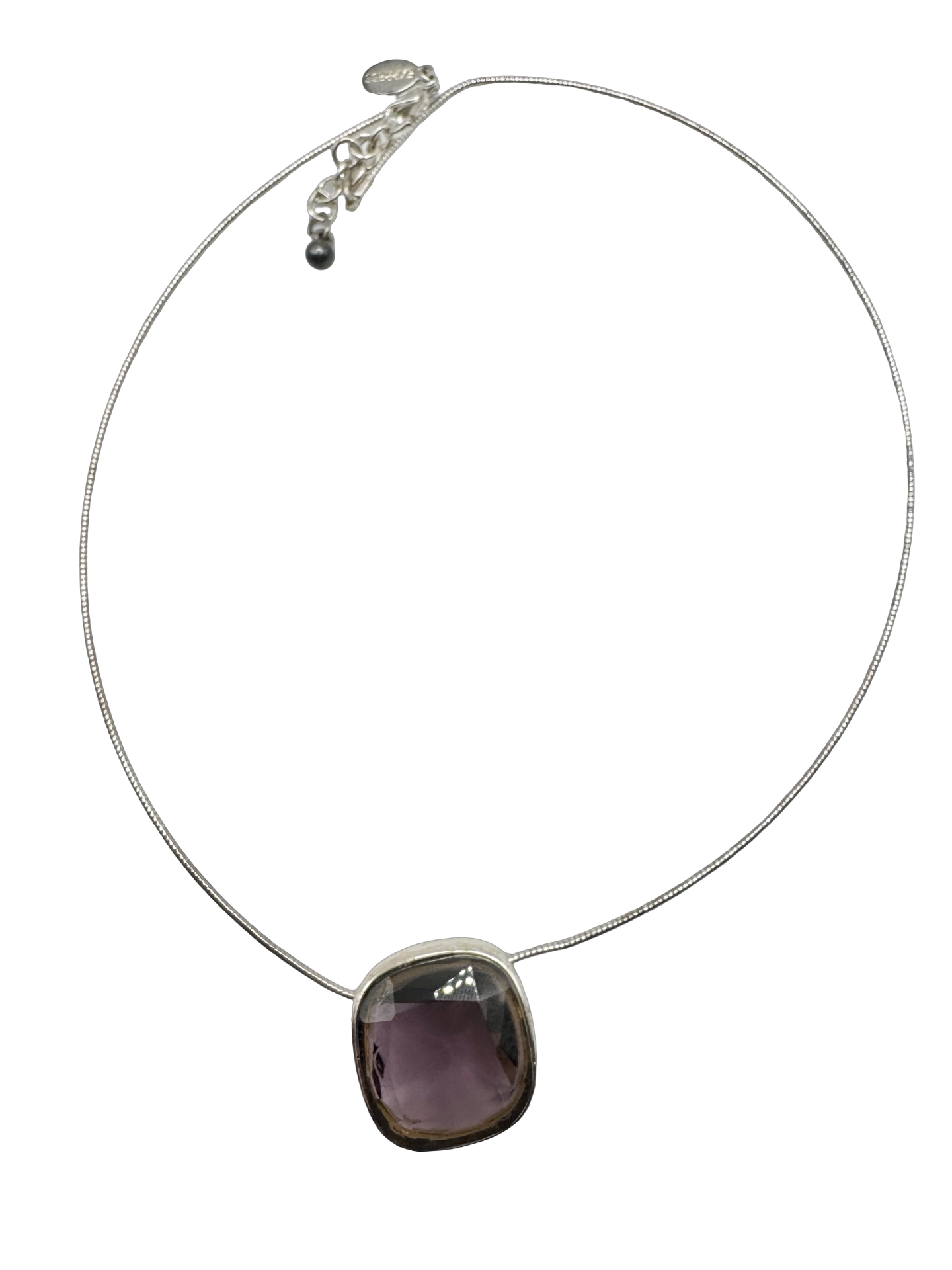 Vintage Y2K Amethyst Glass Pendant Necklace