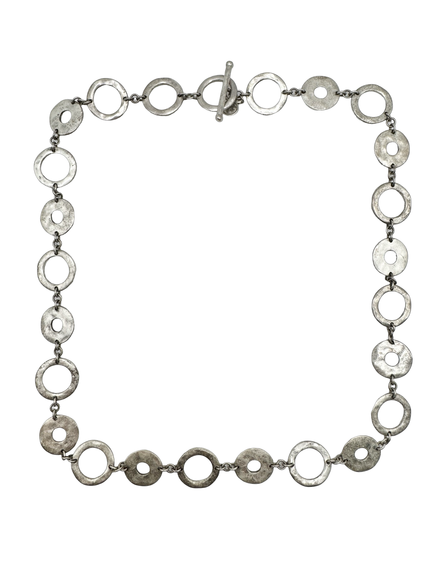 Vintage Silver Circle Link Necklace