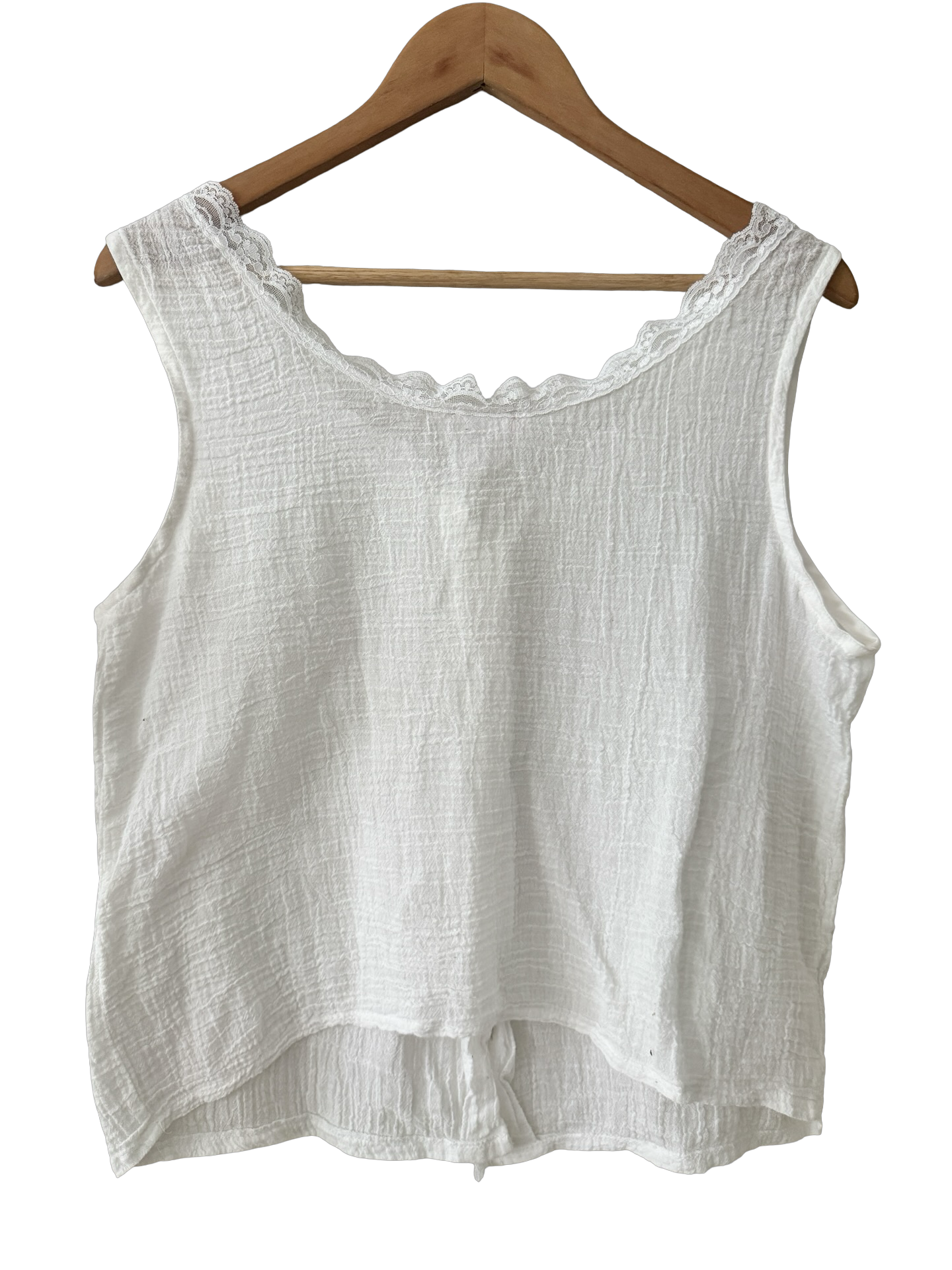 Vintage 90s Heirloom Lace Button Tank Top (L)