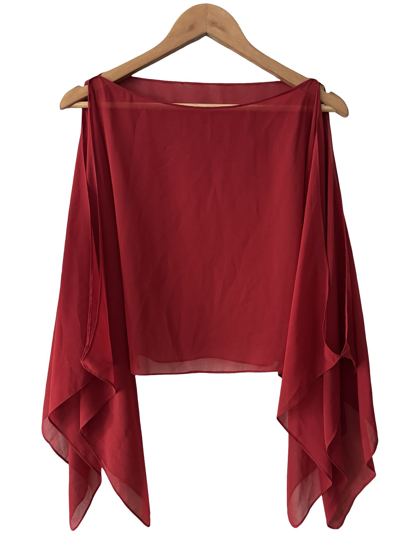 Vintage 90s Scarlet Drama Poncho (OS)