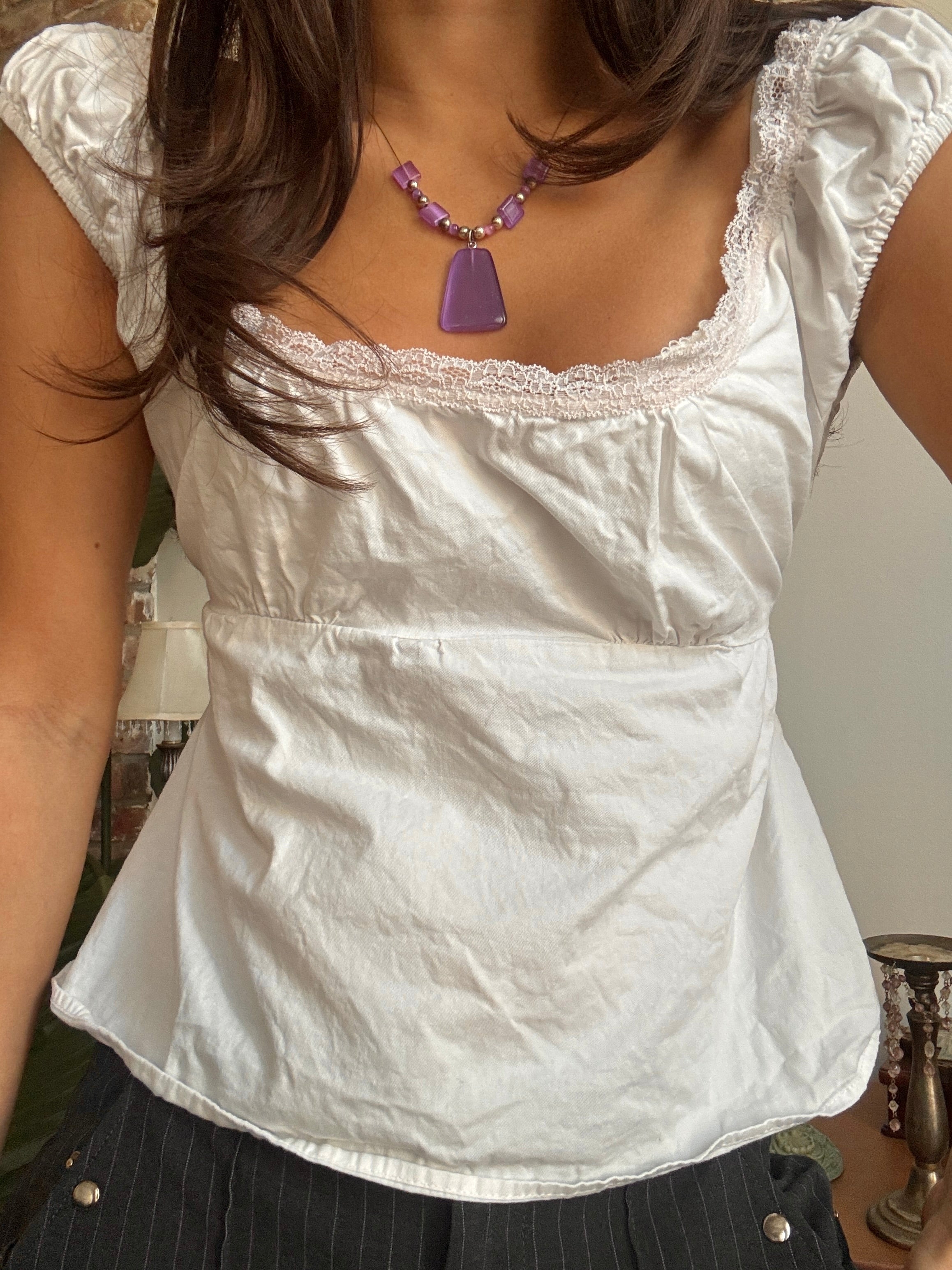 Vintage Y2K Electric Lilac Statement Necklace
