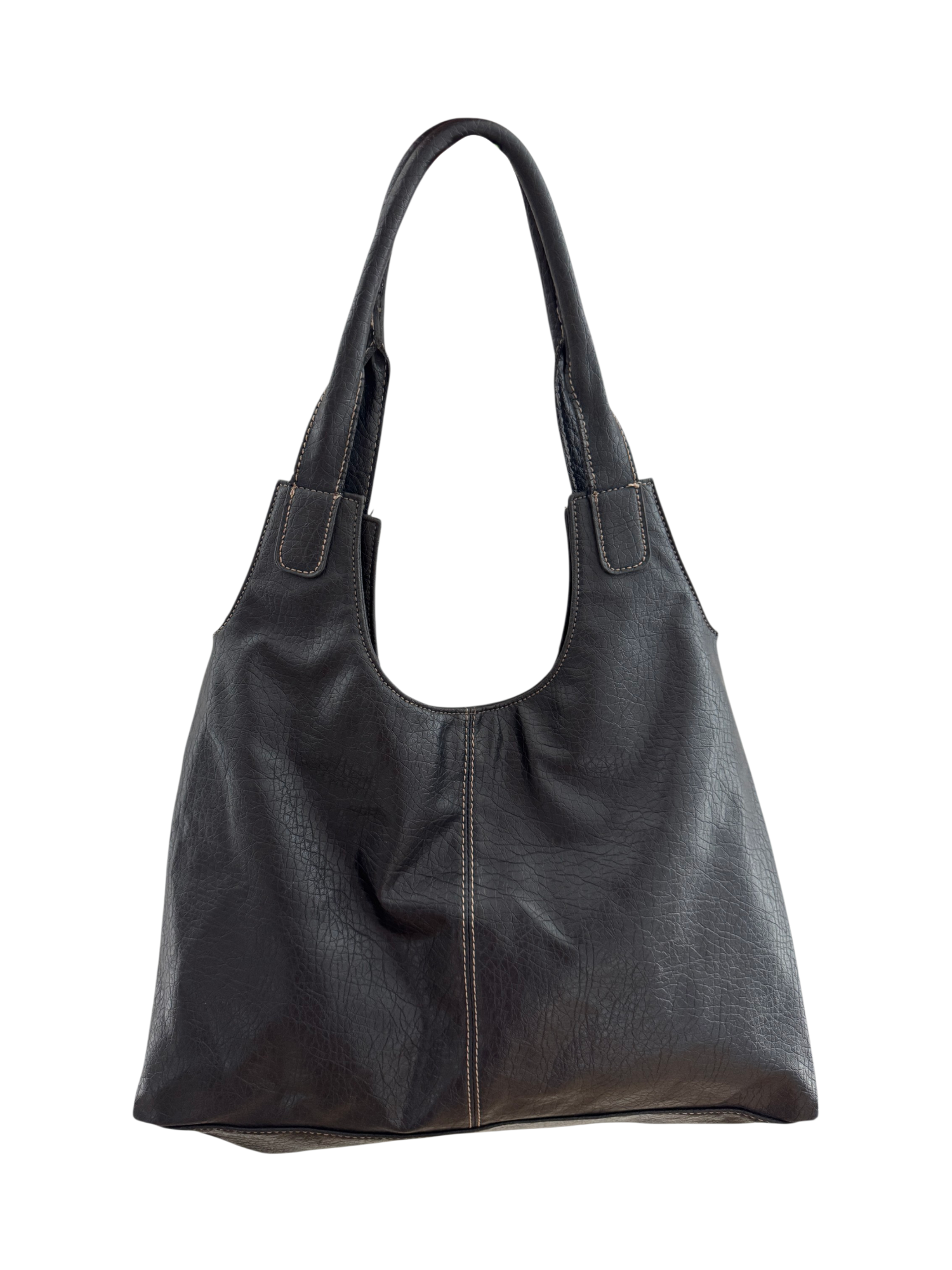 Vintage Y2K Nine West Black Zip Detail Slouch Tote Bag