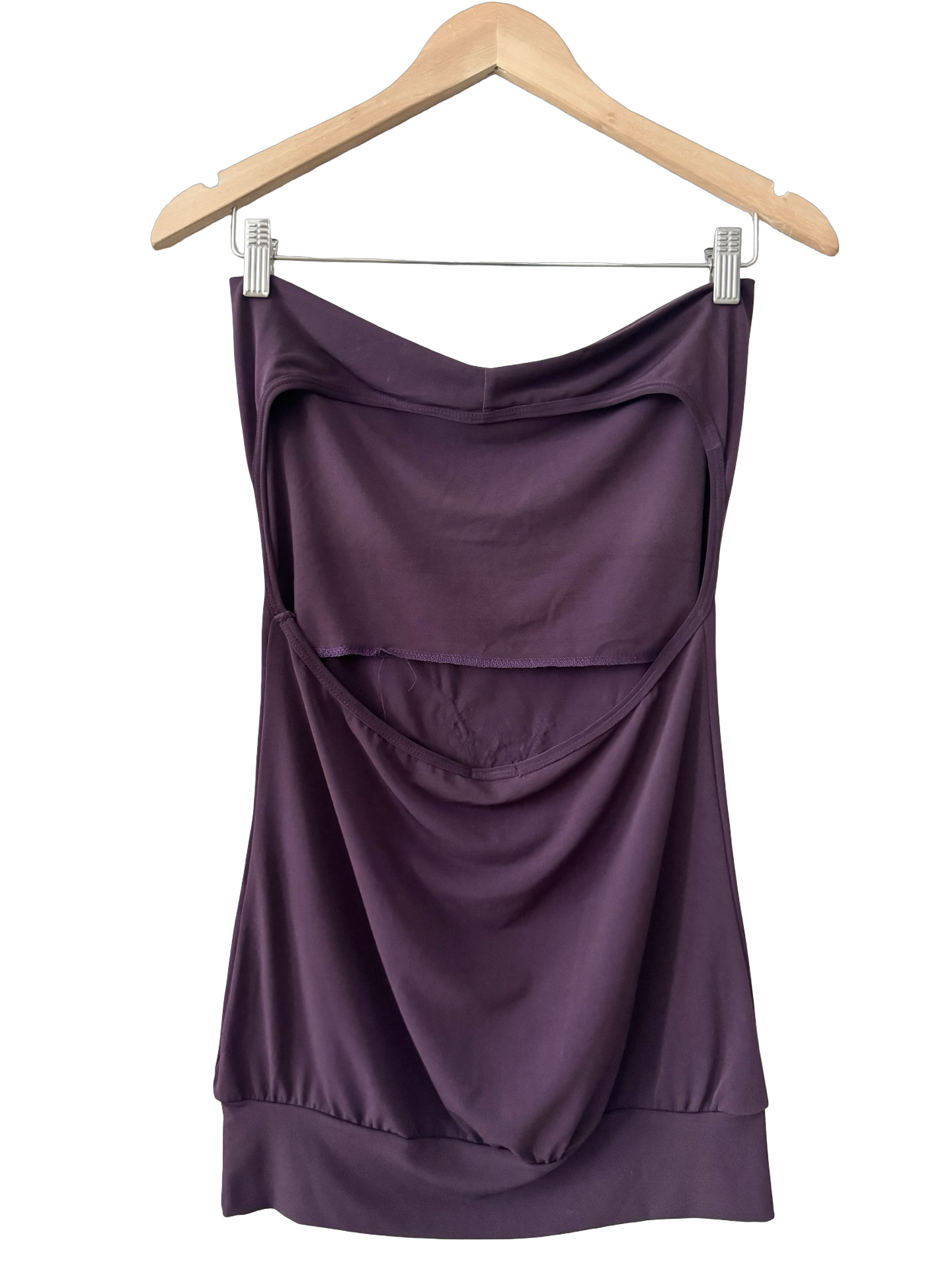 Vintage 90s Plum Beaded Strapless Top (M)