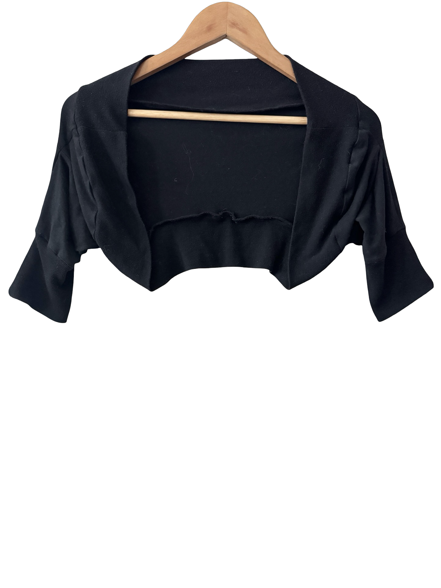 Vintage Y2K Black Cropped Knit Shrug (S)