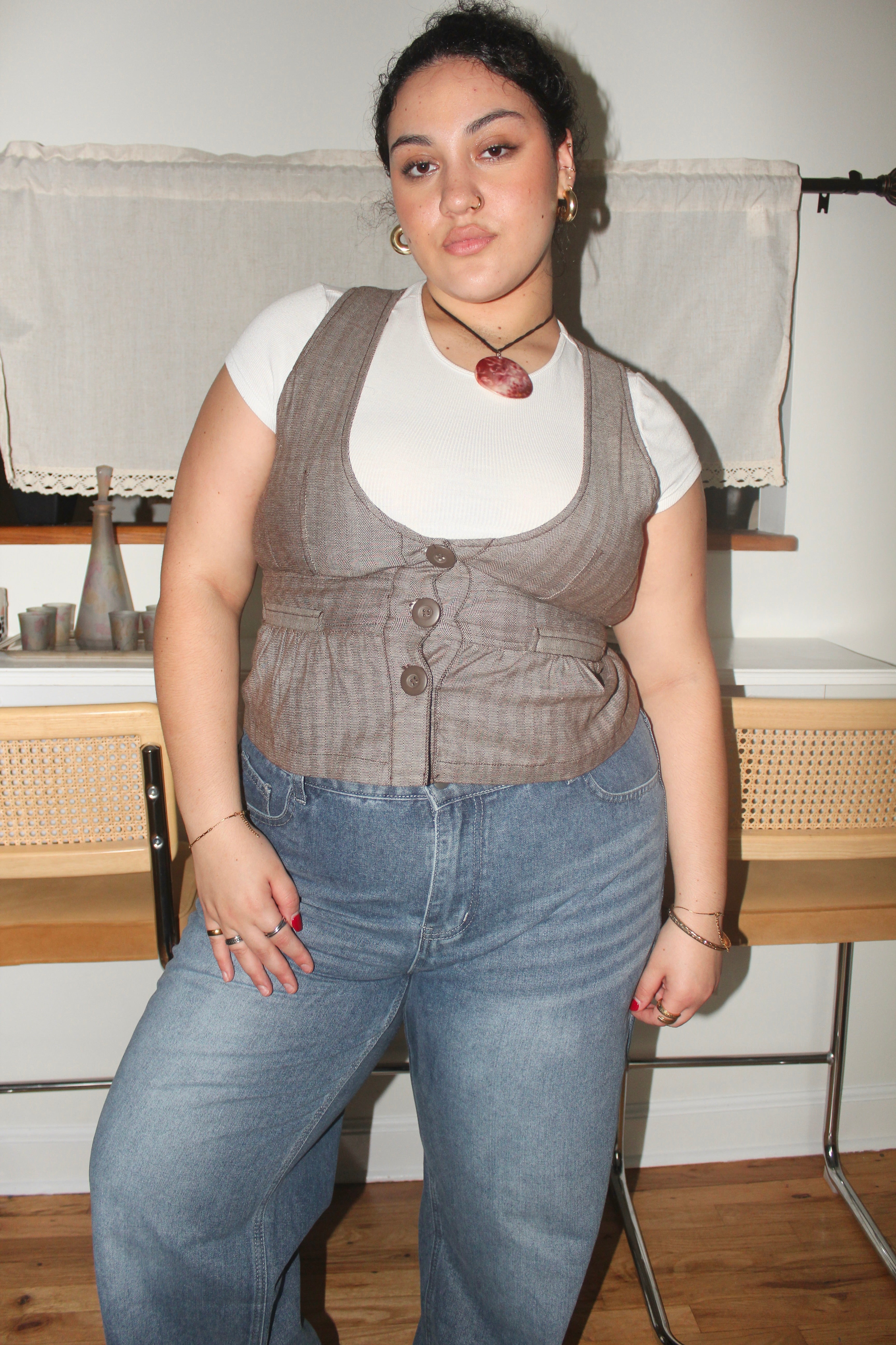 Vintage 90s Structured Vest Top (L)