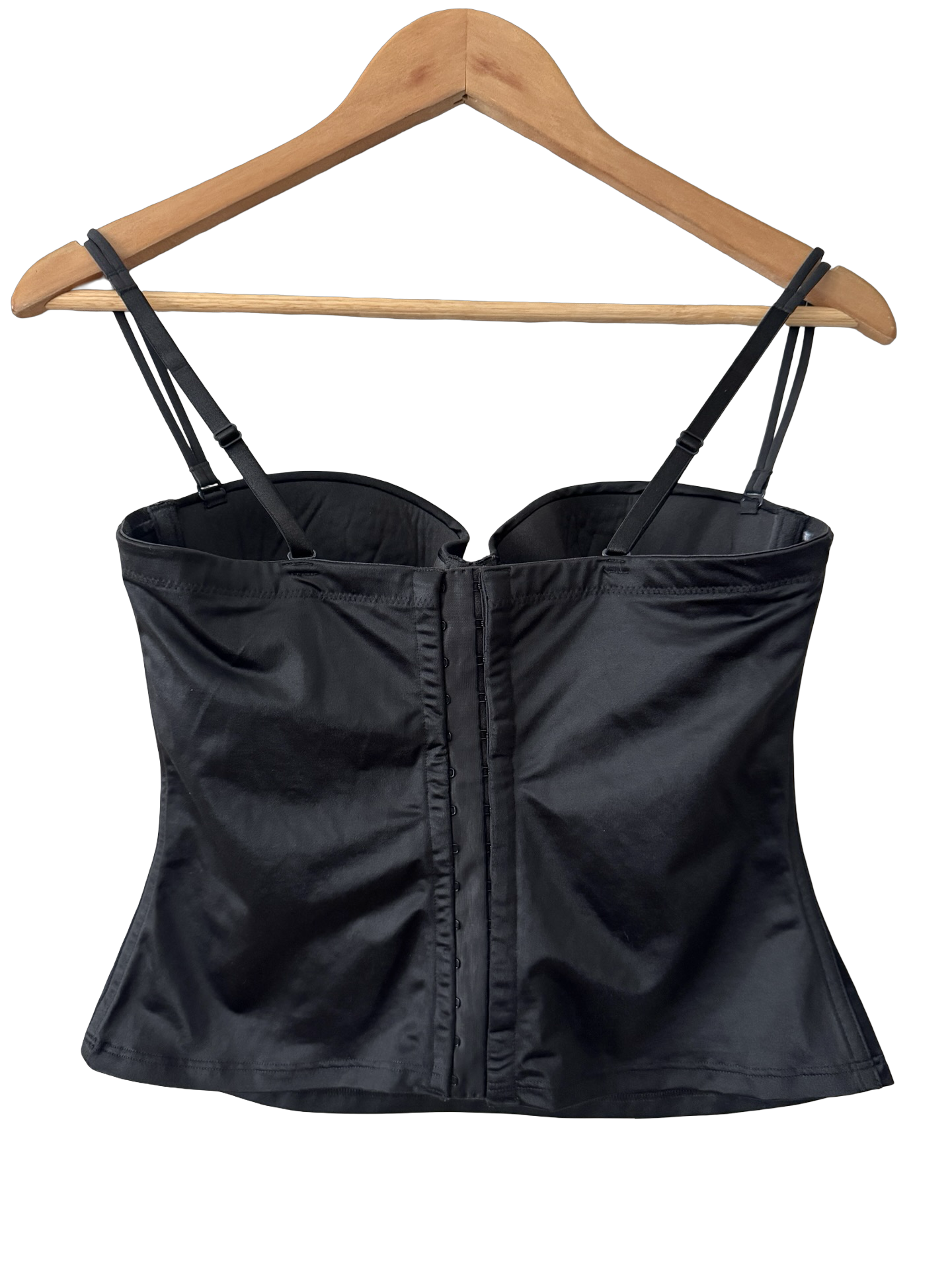 Y2K Black Satin Bustier Tank (S/M)