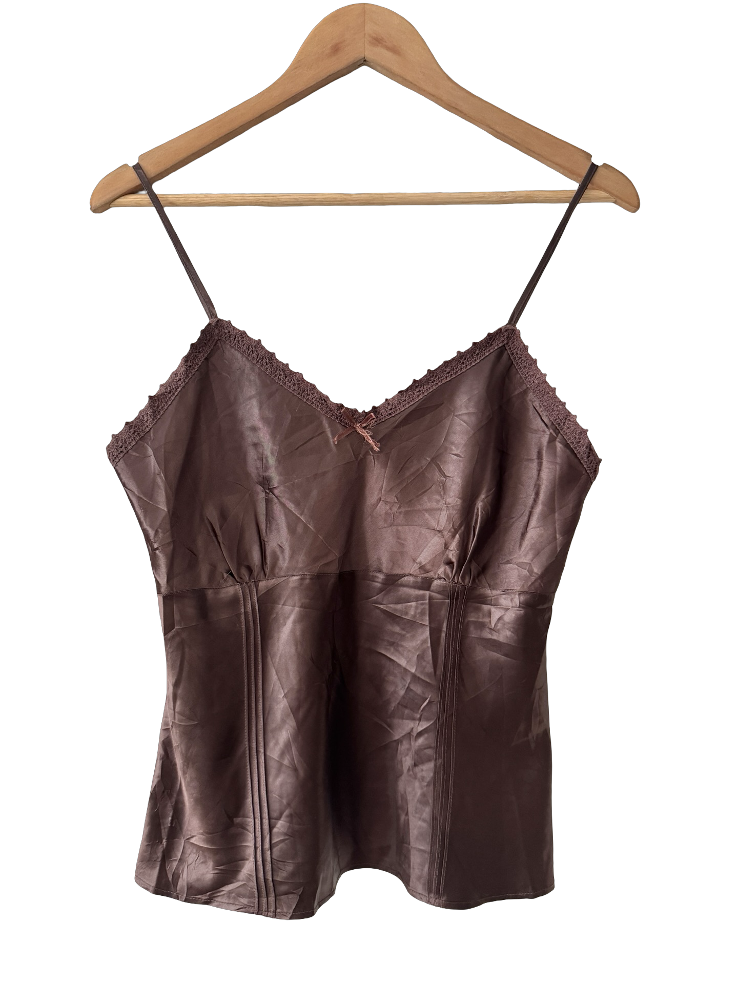 Vintage Y2K Cocoa Satin Cami (S/M)