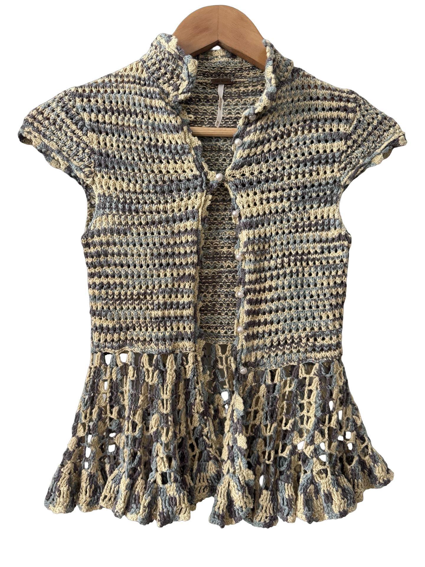 Vintage Y2K Free People Ruffle Knit Top (XS)