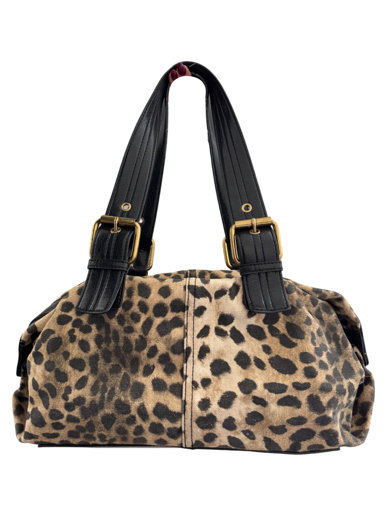 Vintage 90s Slouchy Leopard Print Shoulder Bag