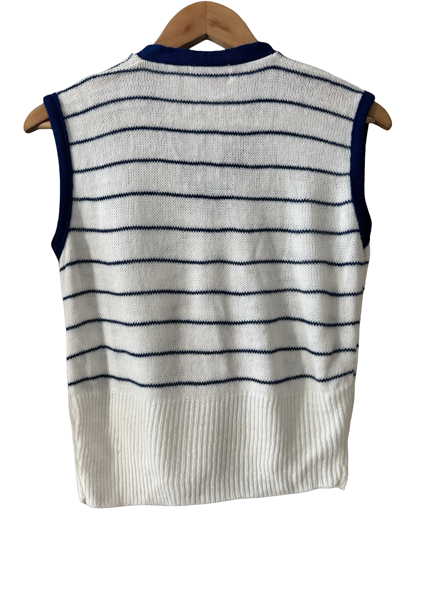 Vintage 90s Coastal Stripe Knit Vest (S/M)