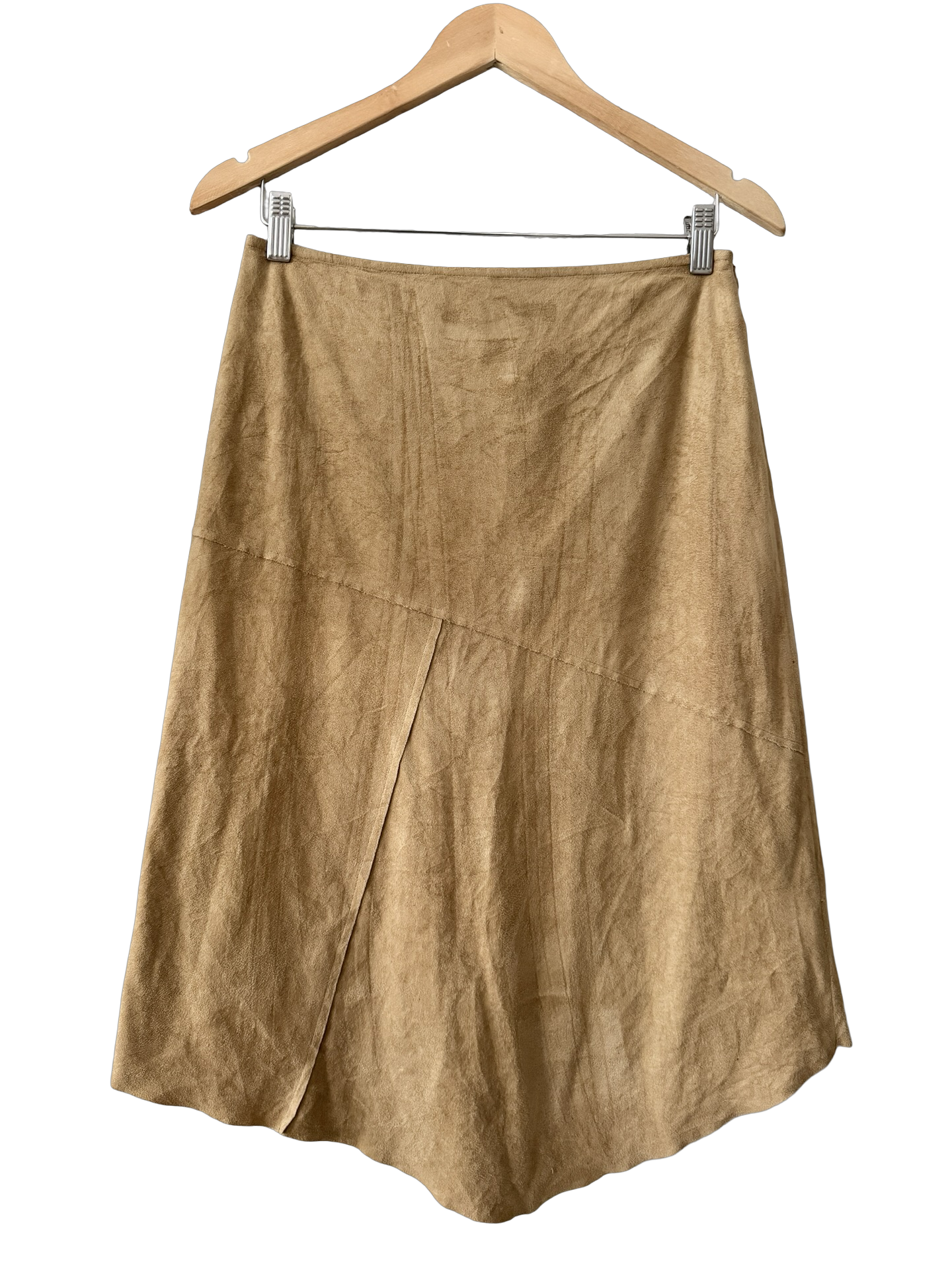 Vintage Y2K Camel Faux Suede Skirt (S/M)