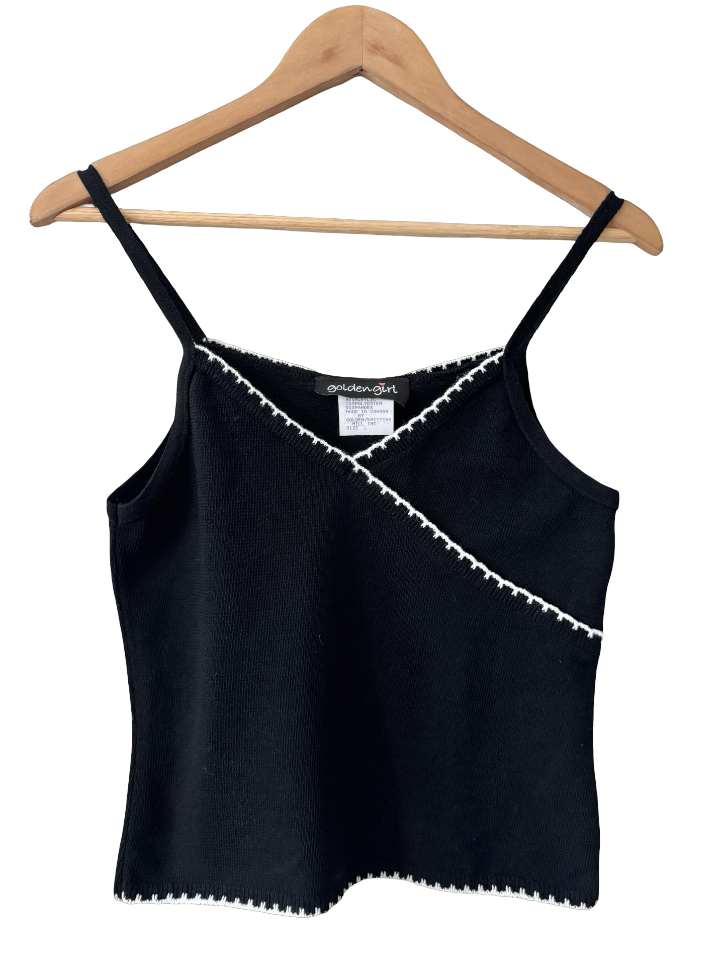 Vintage Y2K Contrast Stitch Knit Cami (S)