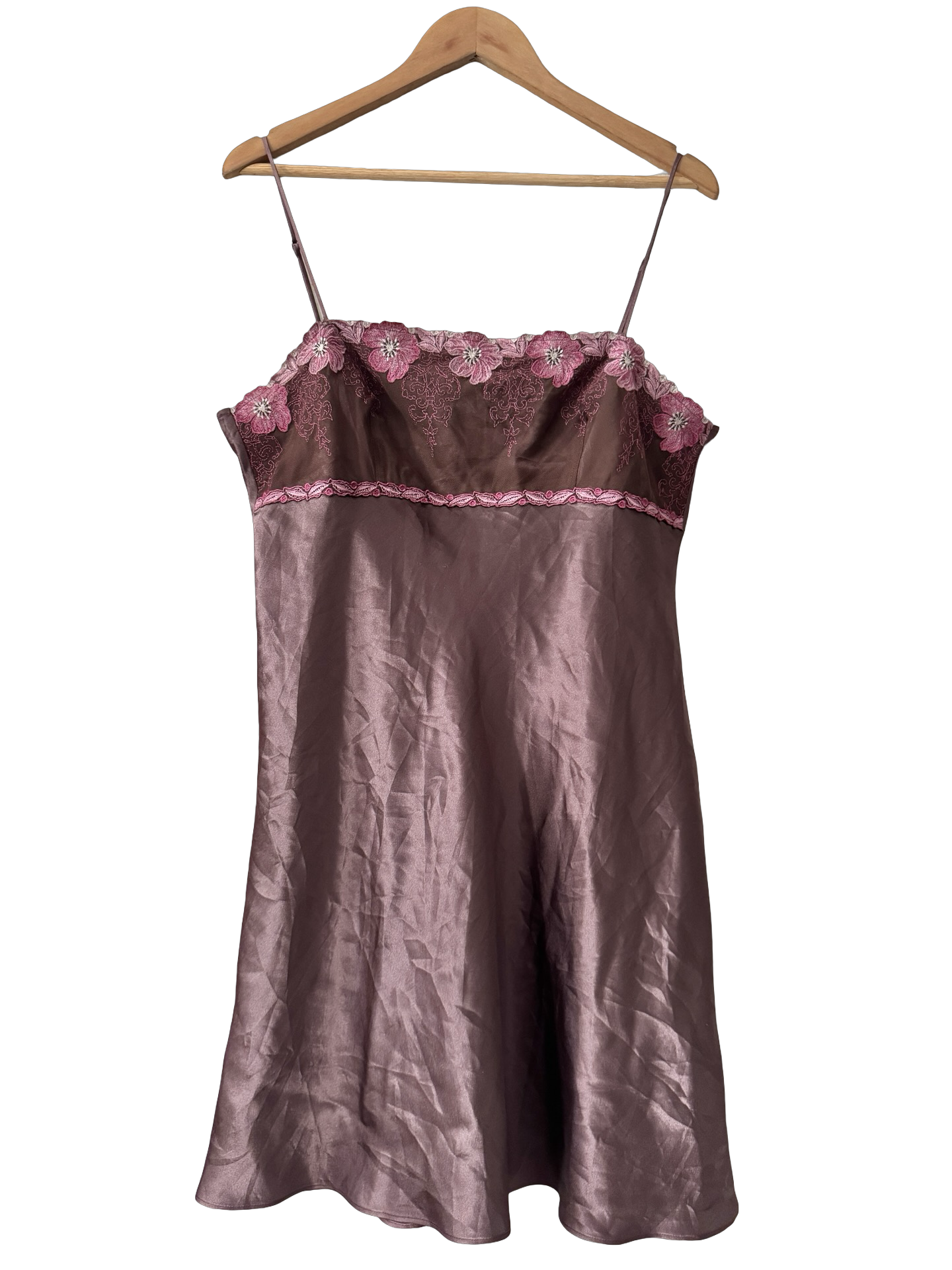 Vintage Y2K Mauve Rosette Boudoir Dress (L)