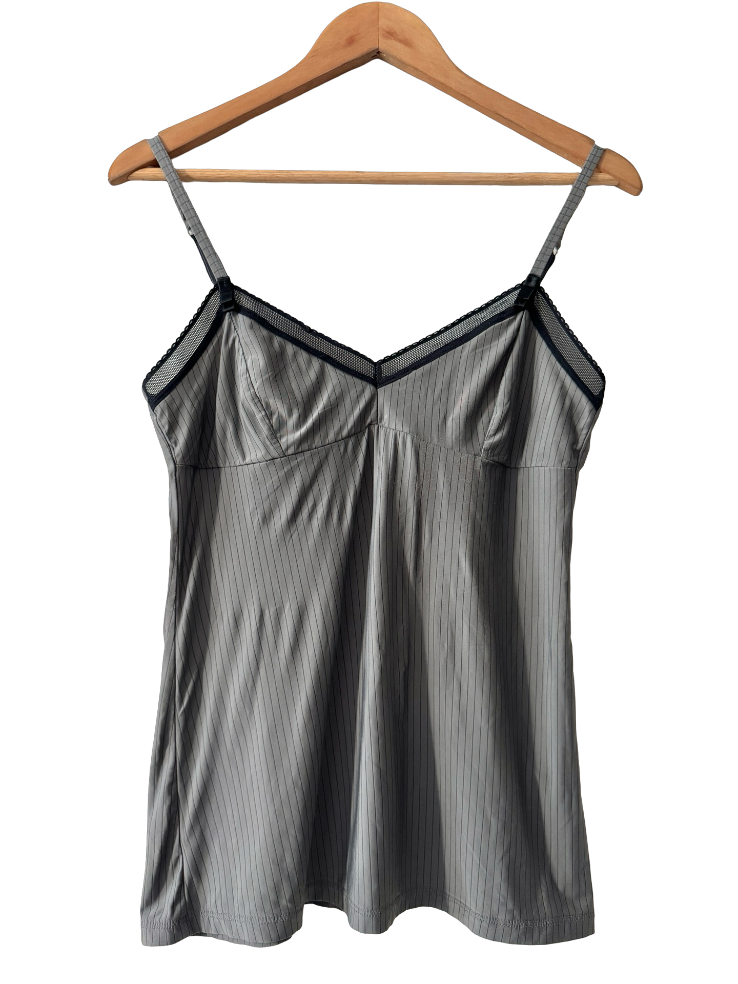 Vintage Y2K French Silver Screen Pinstripe Camisole (M)