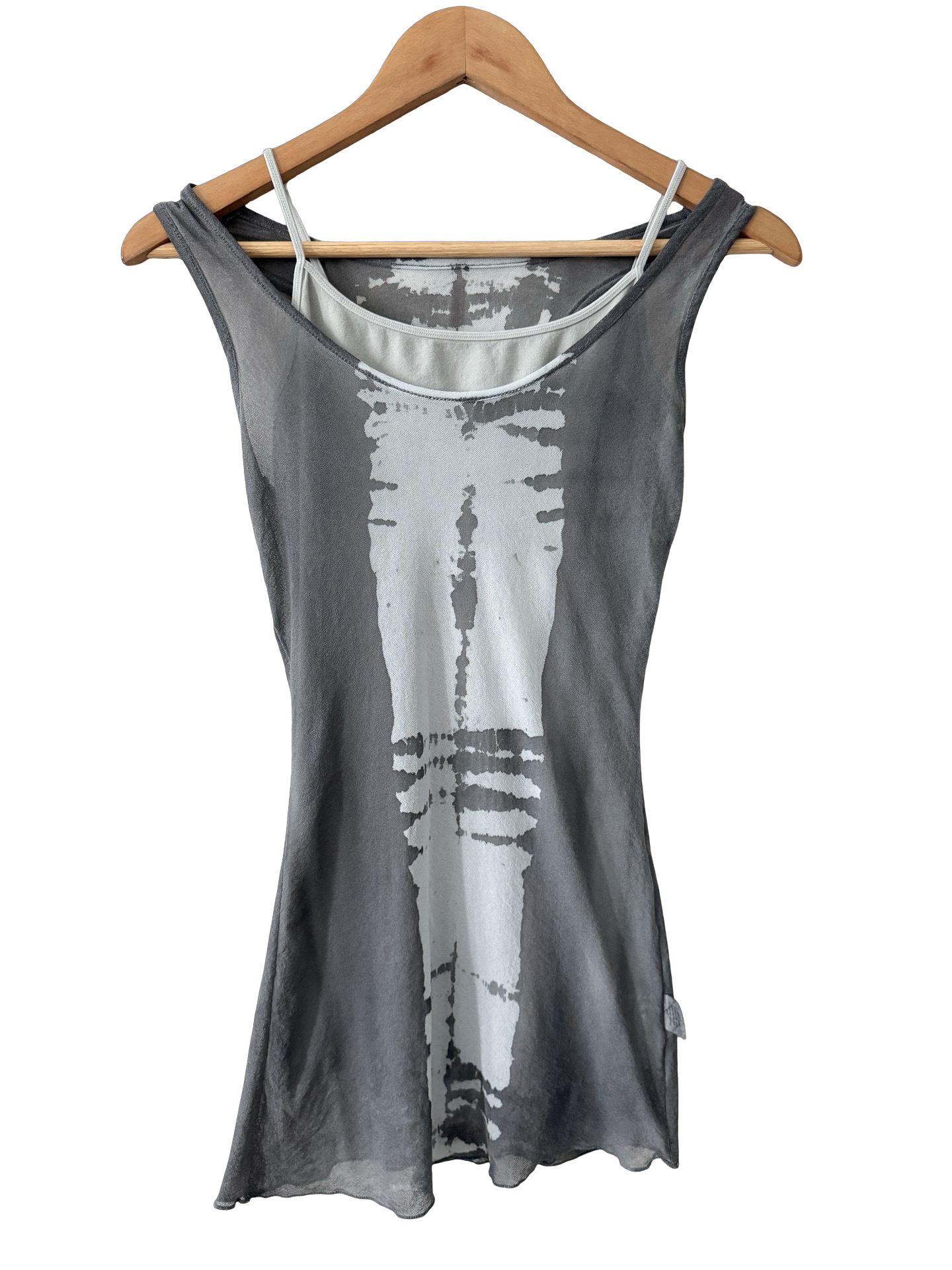 Vintage Y2K Smoke Tie-Dye Layered Mesh Tank (XS/S)