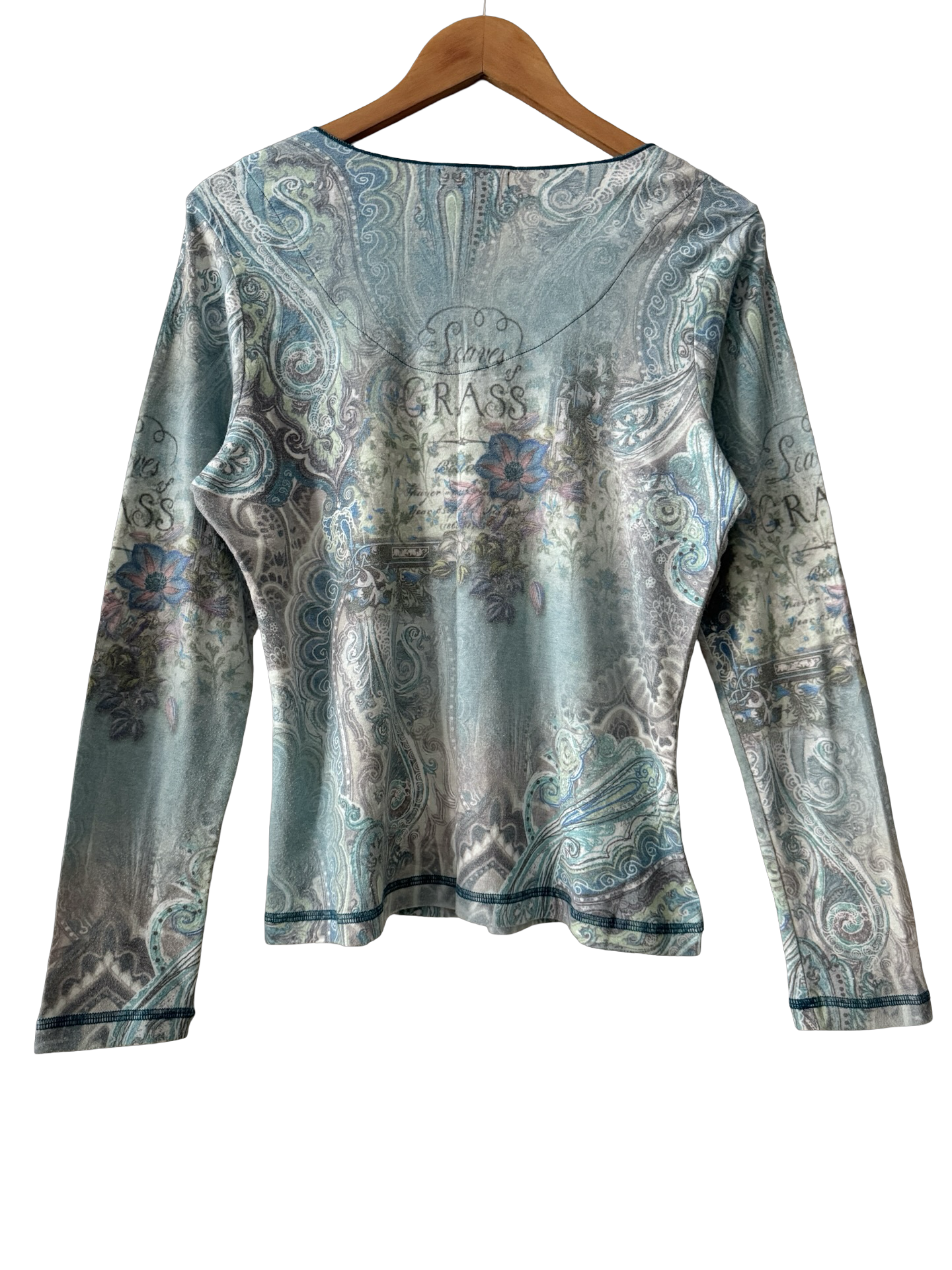 Vintage 90s Sweet Grass Paisley Long Sleeve Top (L)