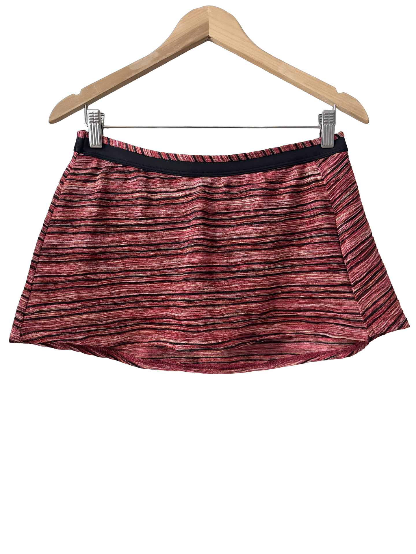 Vintage Y2K Raspberry Static Striped Mini Skirt (S/M)
