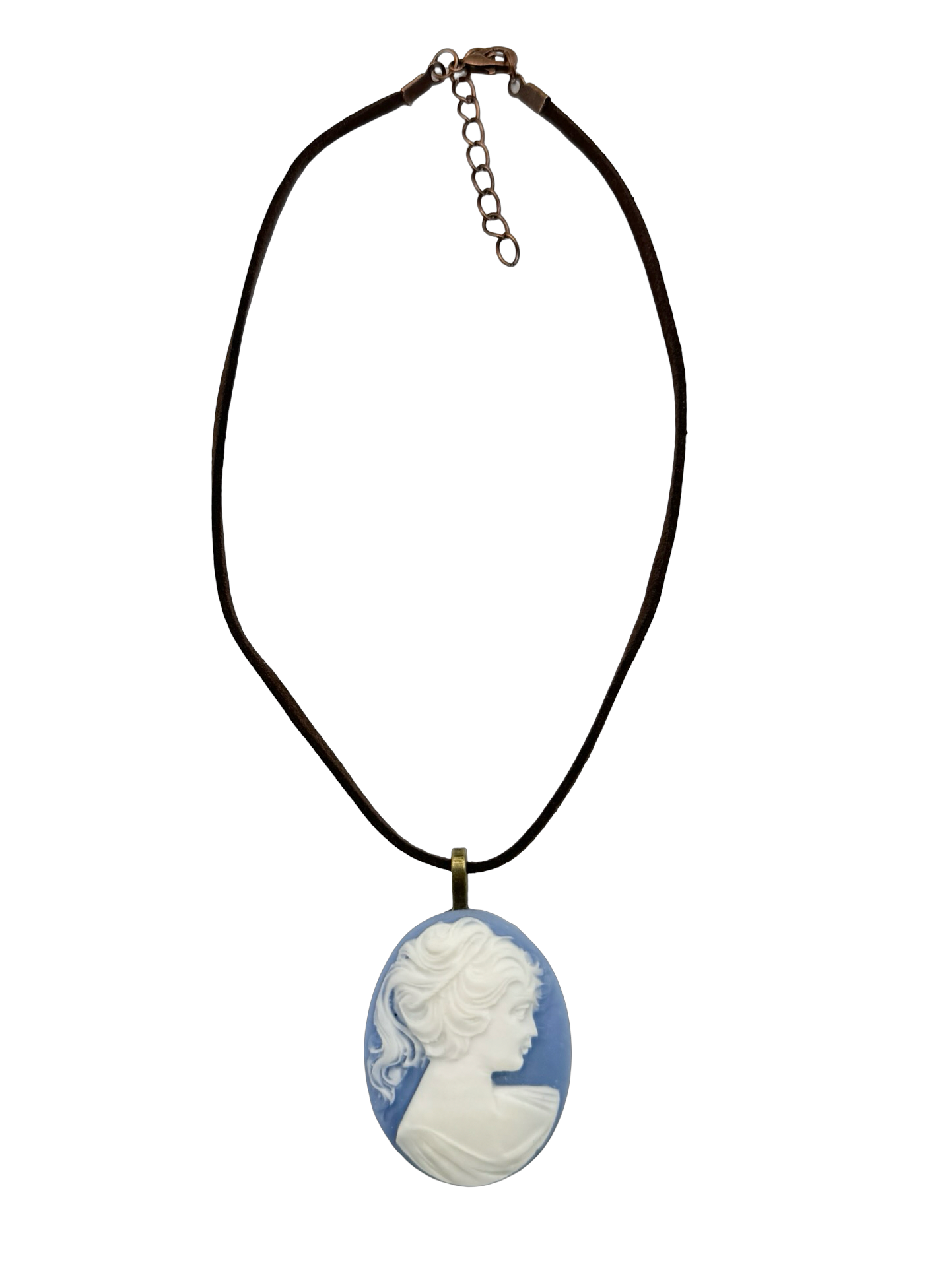 Vintage 90s Blue Cameo Choker- LARGE