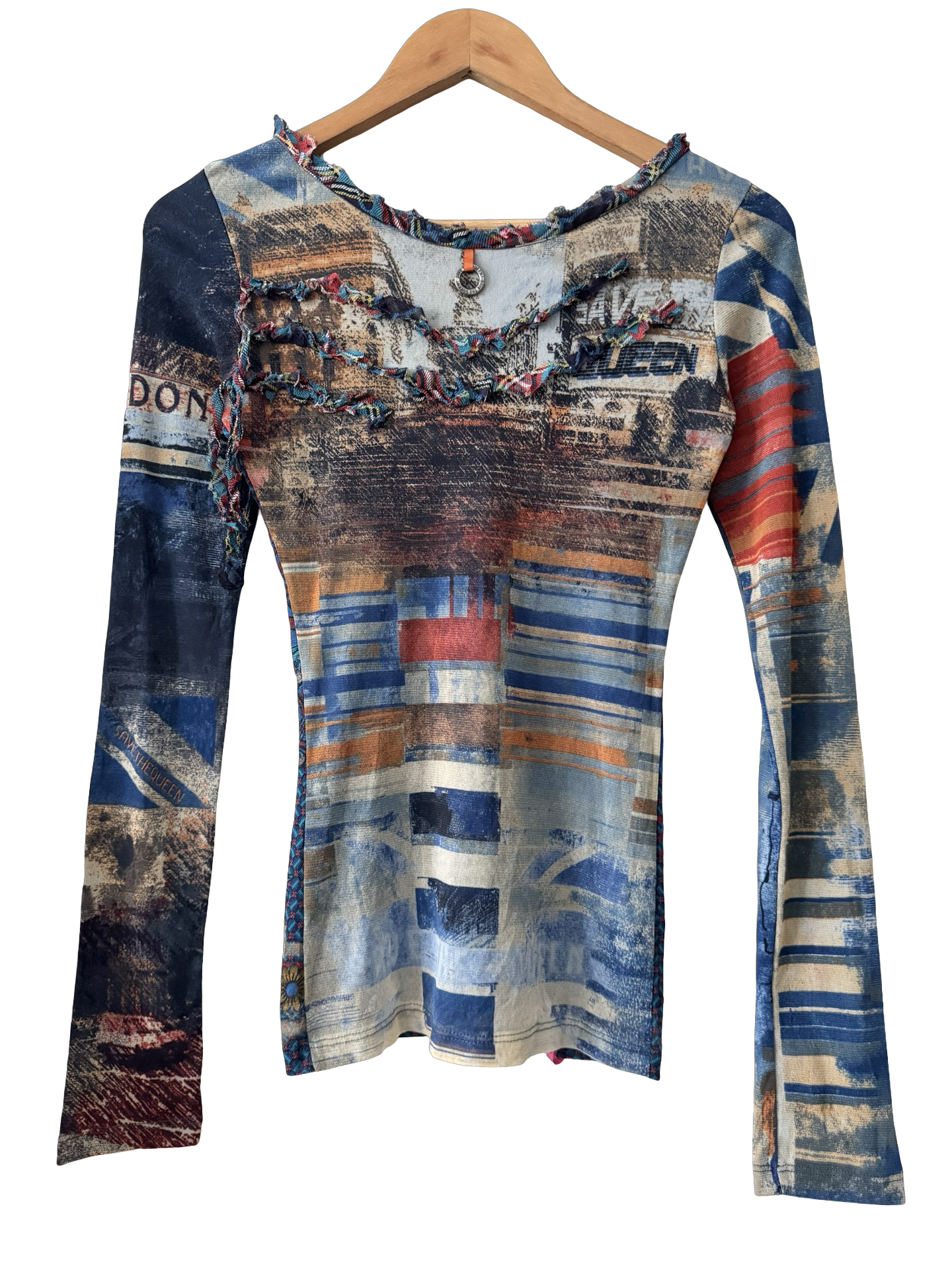 Vintage Y2K Mesh Save The Queen Top (S/M)