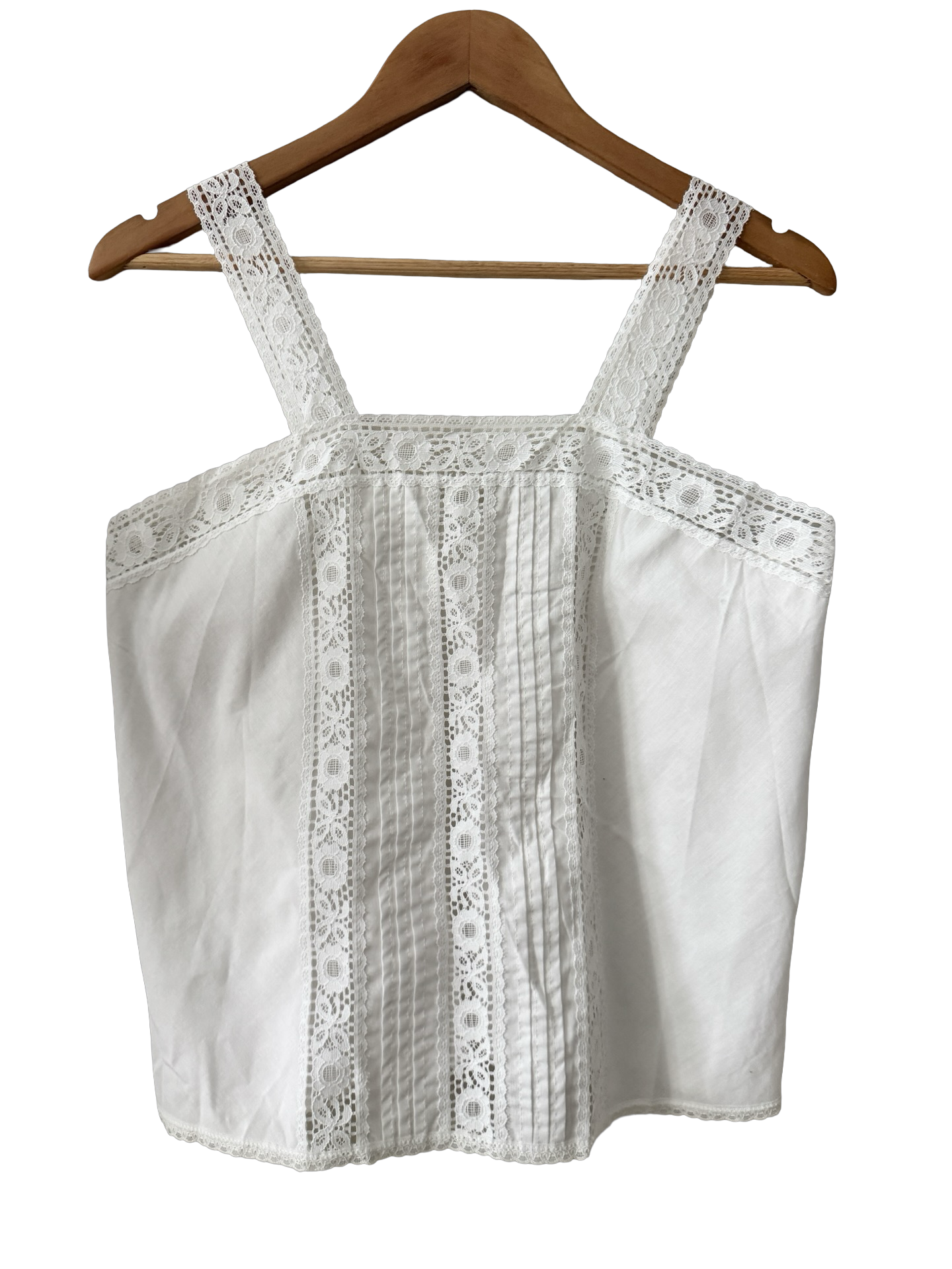 Vintage 60s Porcelain Lace Cotton Cami (M)