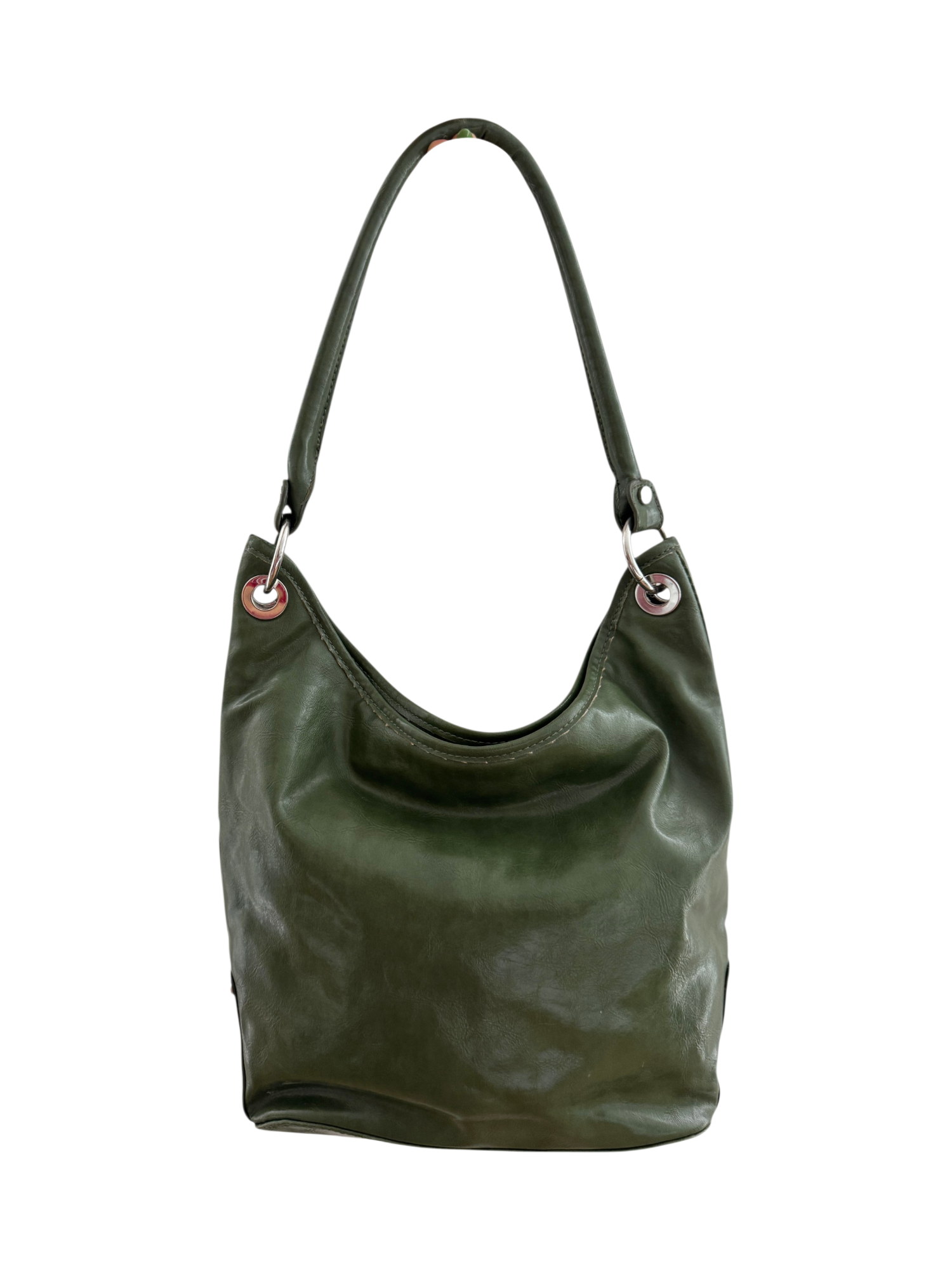 Vintage Y2K Forest Green Slouch Pocket Shoulder Bag