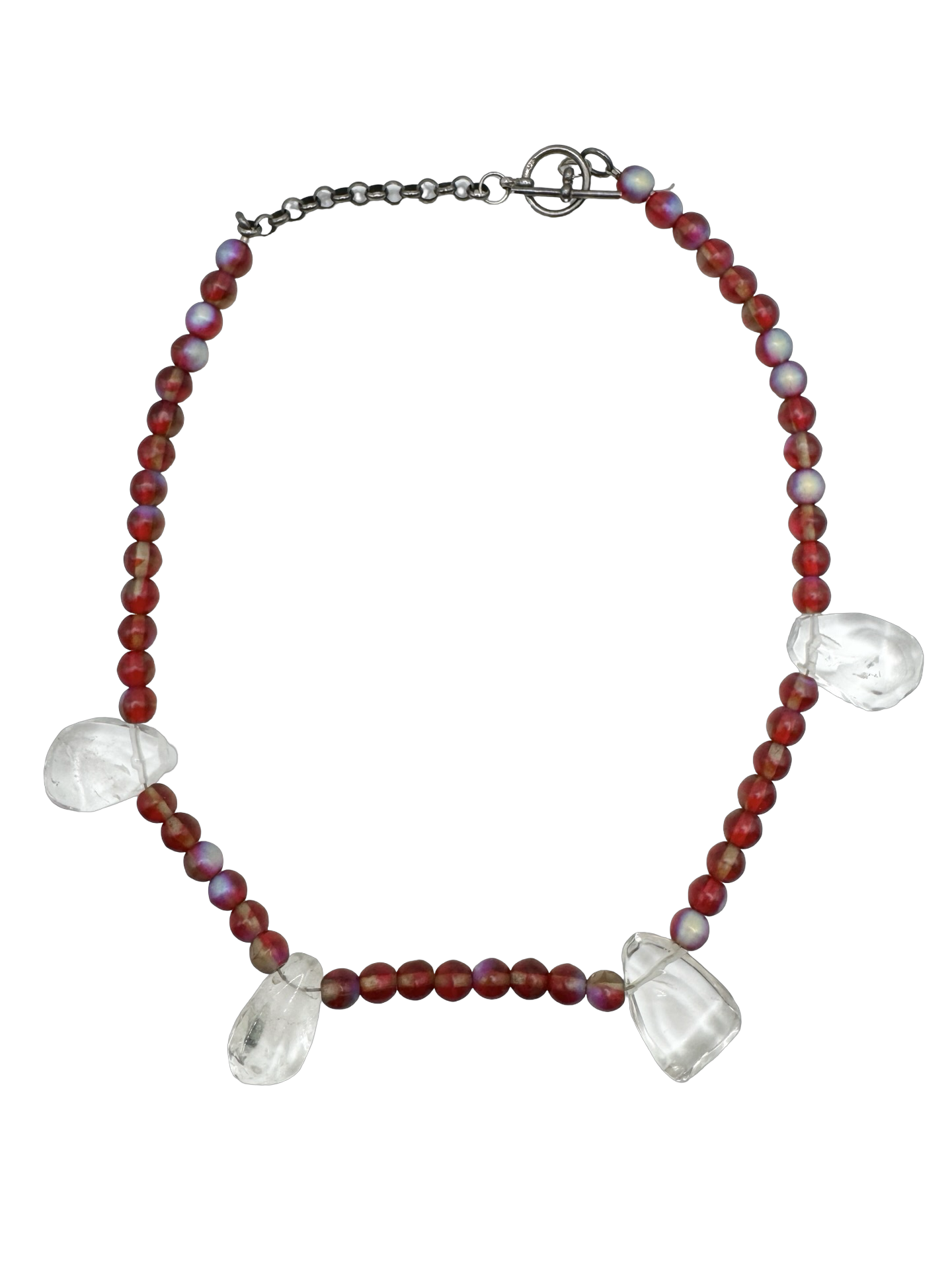 Vintage Ruby Glass Statement Necklace