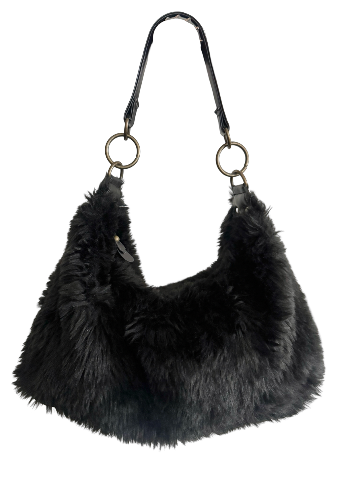 Vintage Y2K Faux Fur Slouch Shoulder Bag