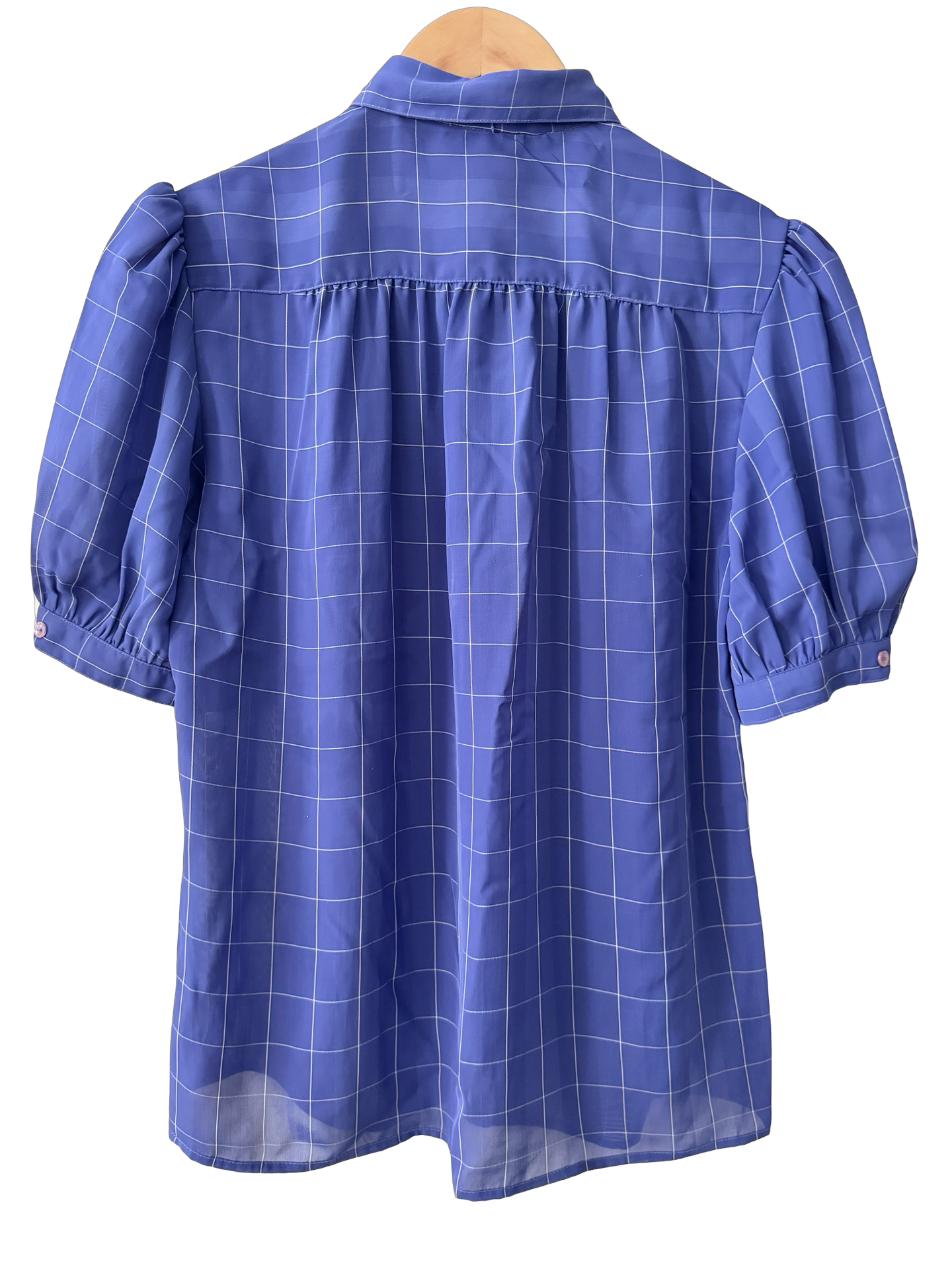 Vintage 90s Cobalt Peasant Blouse (M)