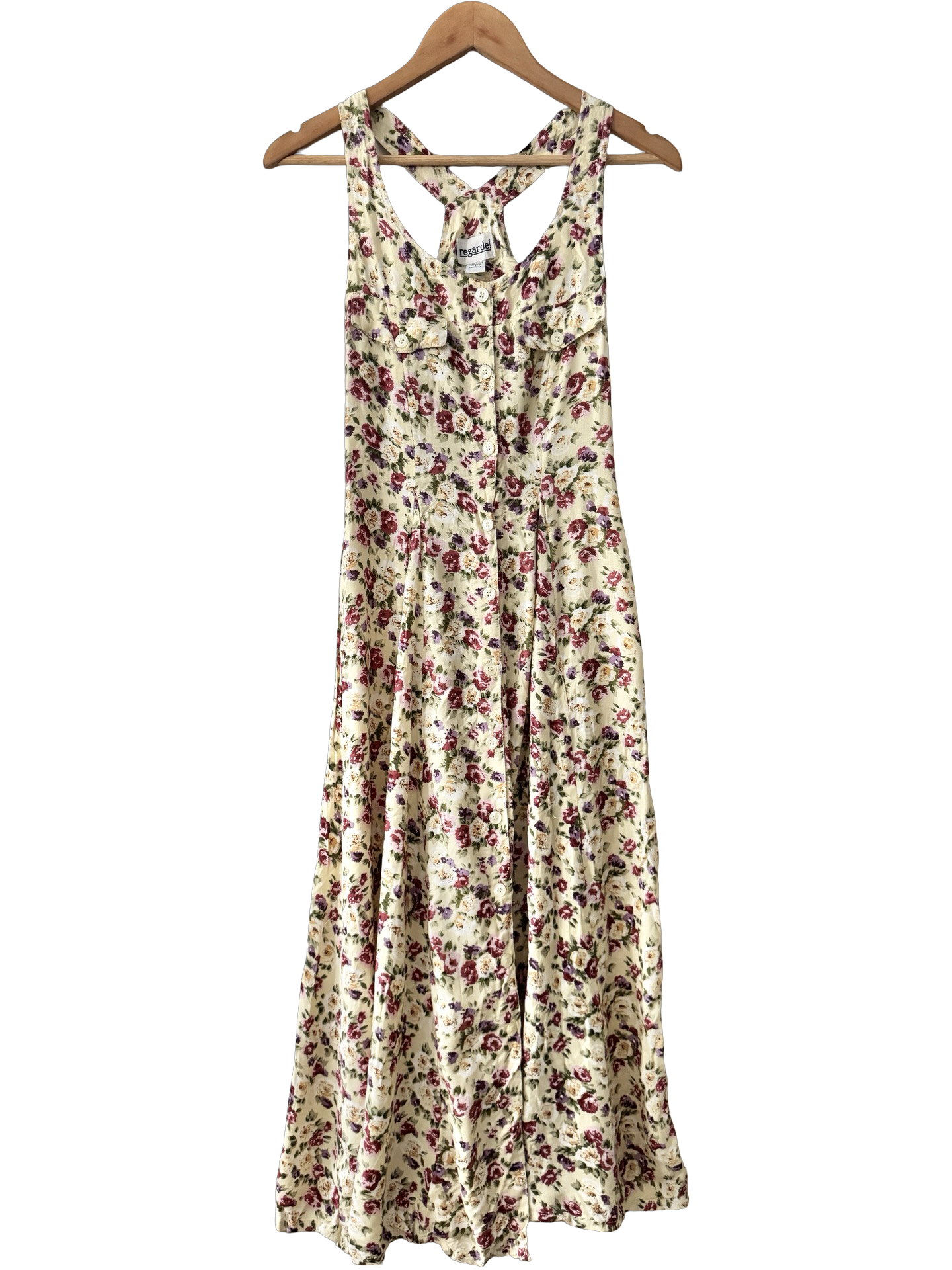Vintage 90s Romantic Floral Peasant Dress (M)