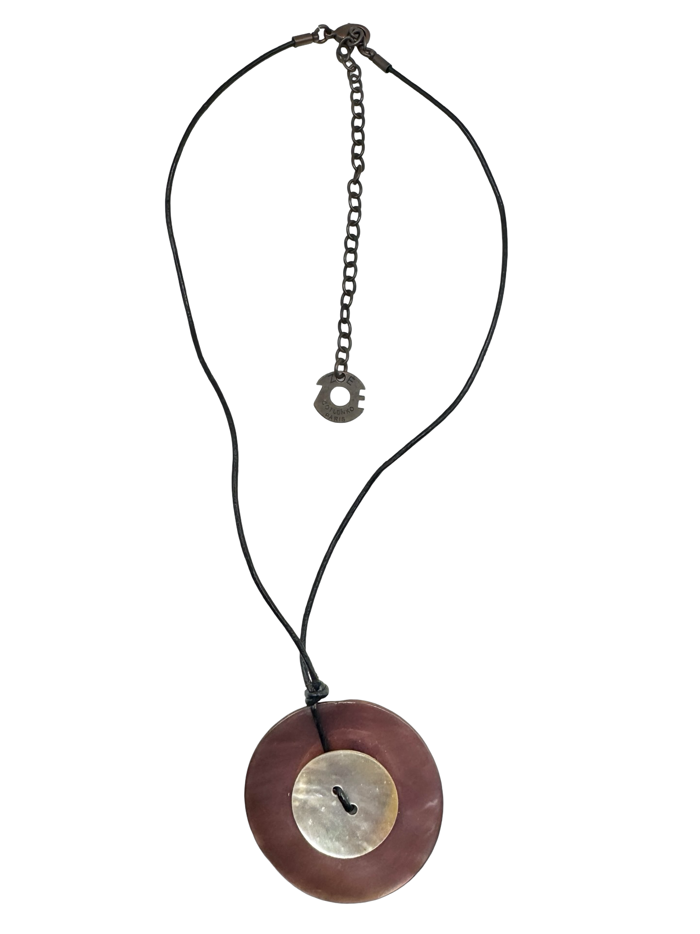 Vintage 90s Parisian Disc Pendant Necklace