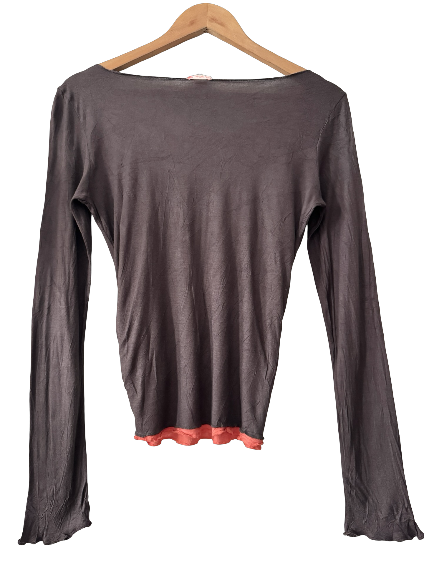 Vintage Y2K French Chocolate Layered Knot Top (M)