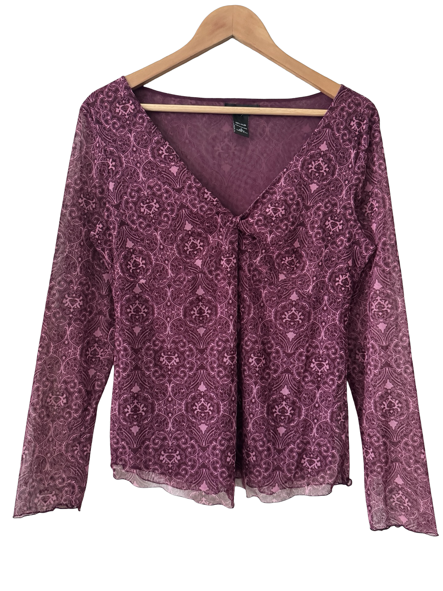 Vintage Y2K City Lights Gauzy Layered Top (L)