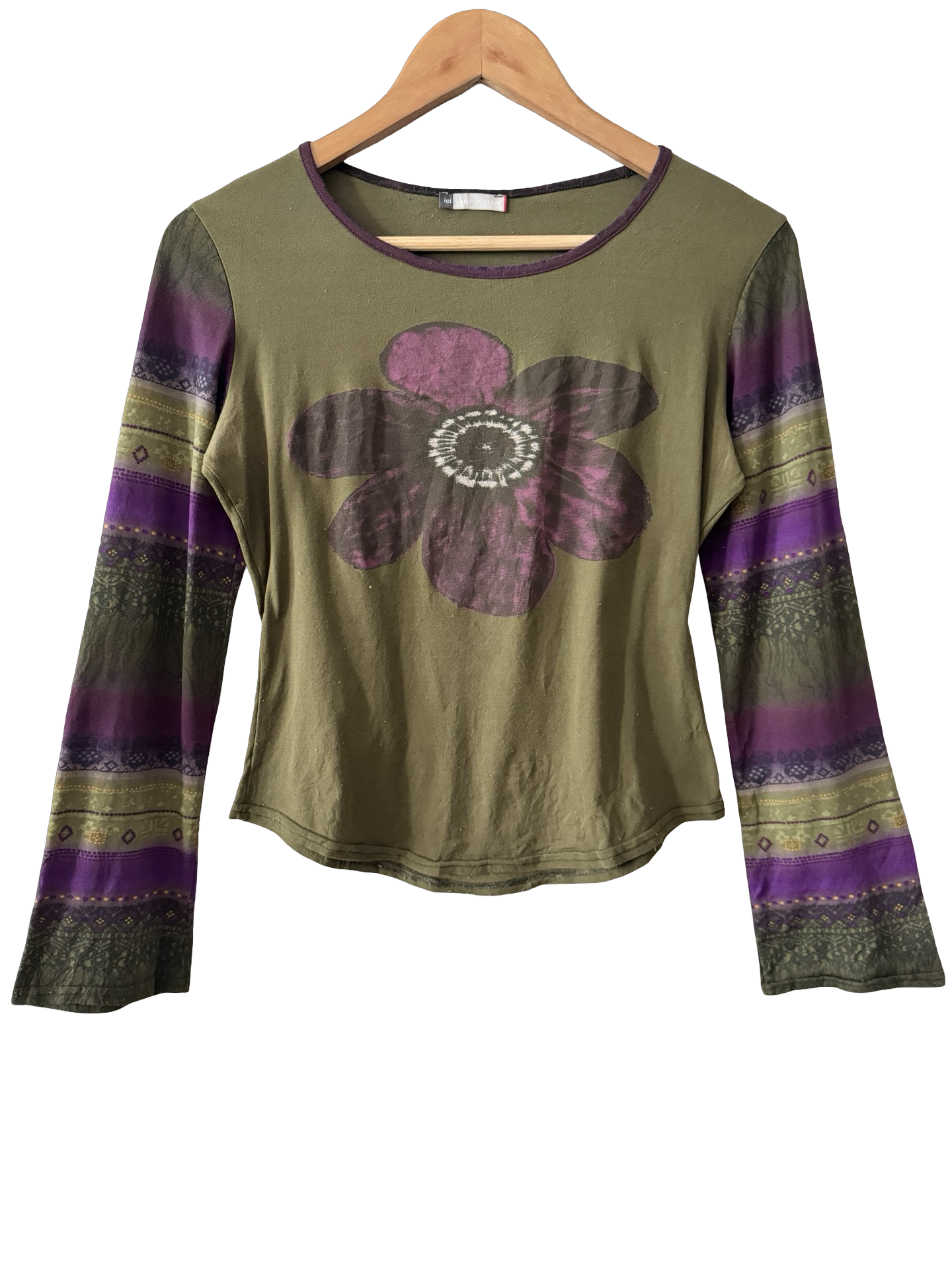 Vintage Y2K French Artsy Patchwork Floral Knit (M)