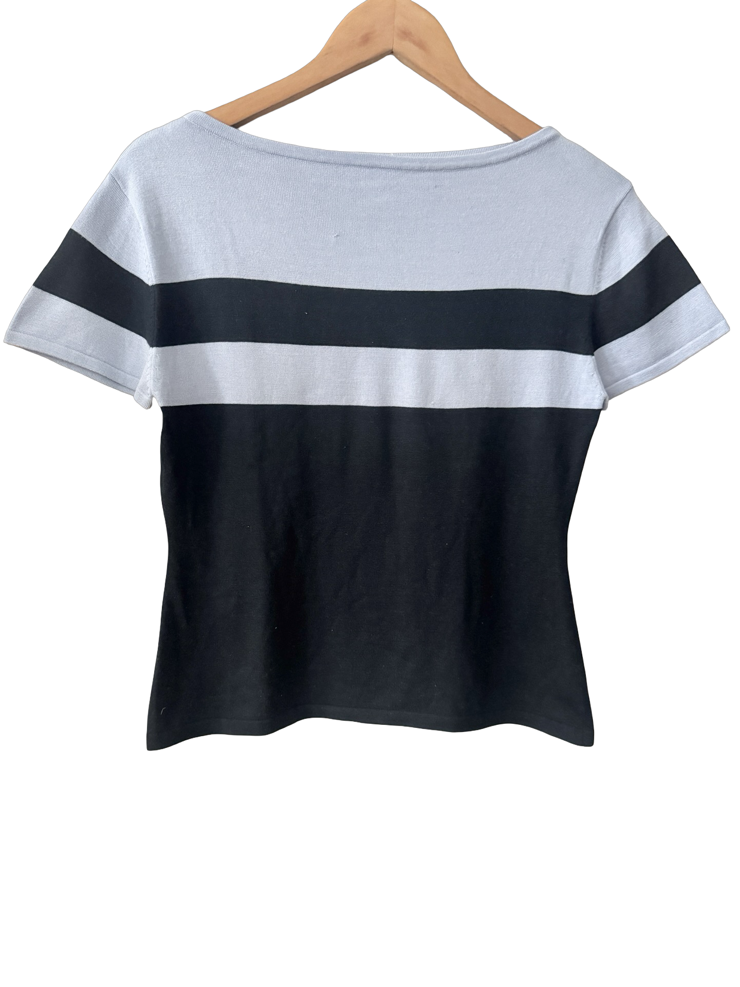 Vintage 90s Marina Stripe Silk Boatneck (L)