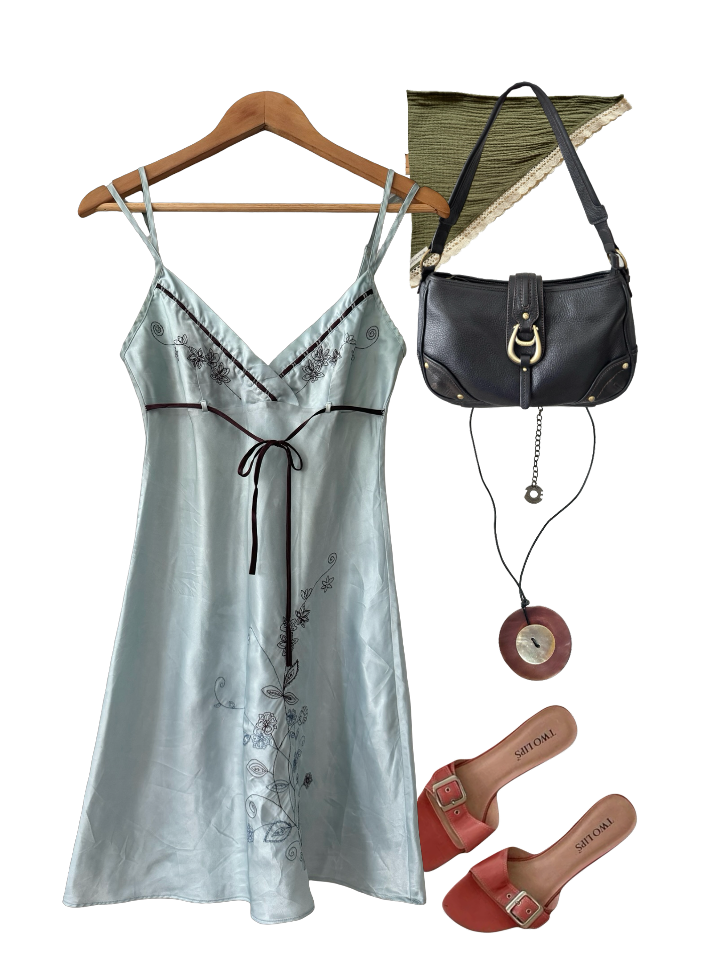 Vintage Y2K Dainty Bluebell Slip Dress (S)