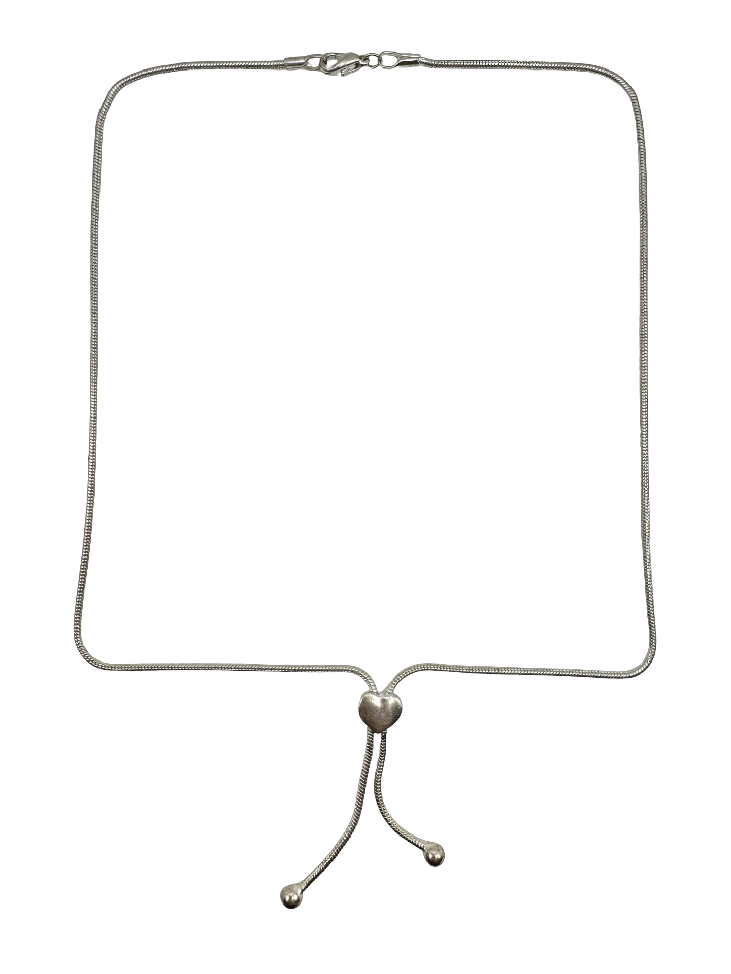 Vintage Y2K Silver Heart Bolo Necklace