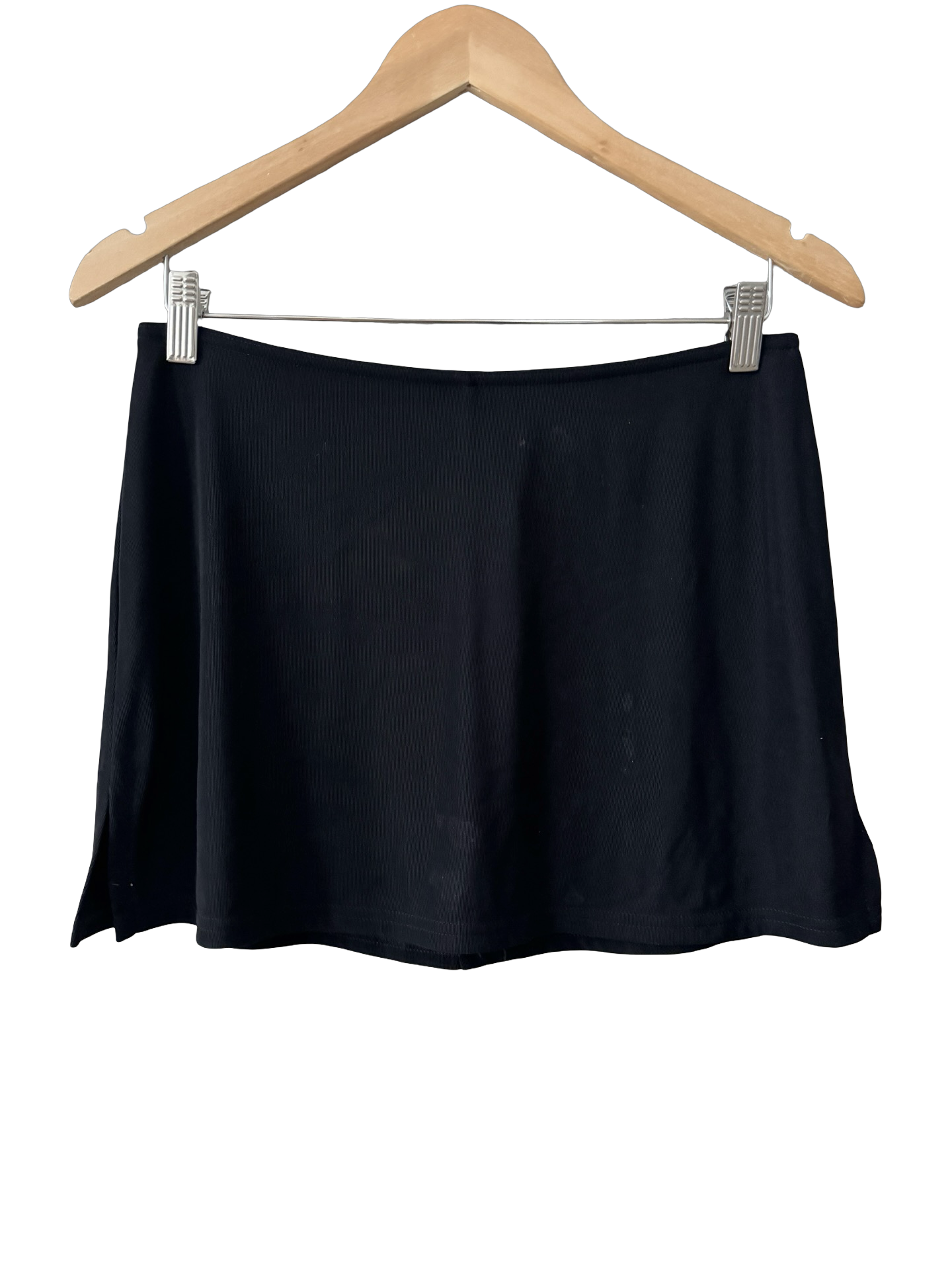 Vintage 90s Black Stretch Micro Mini Skirt (M)