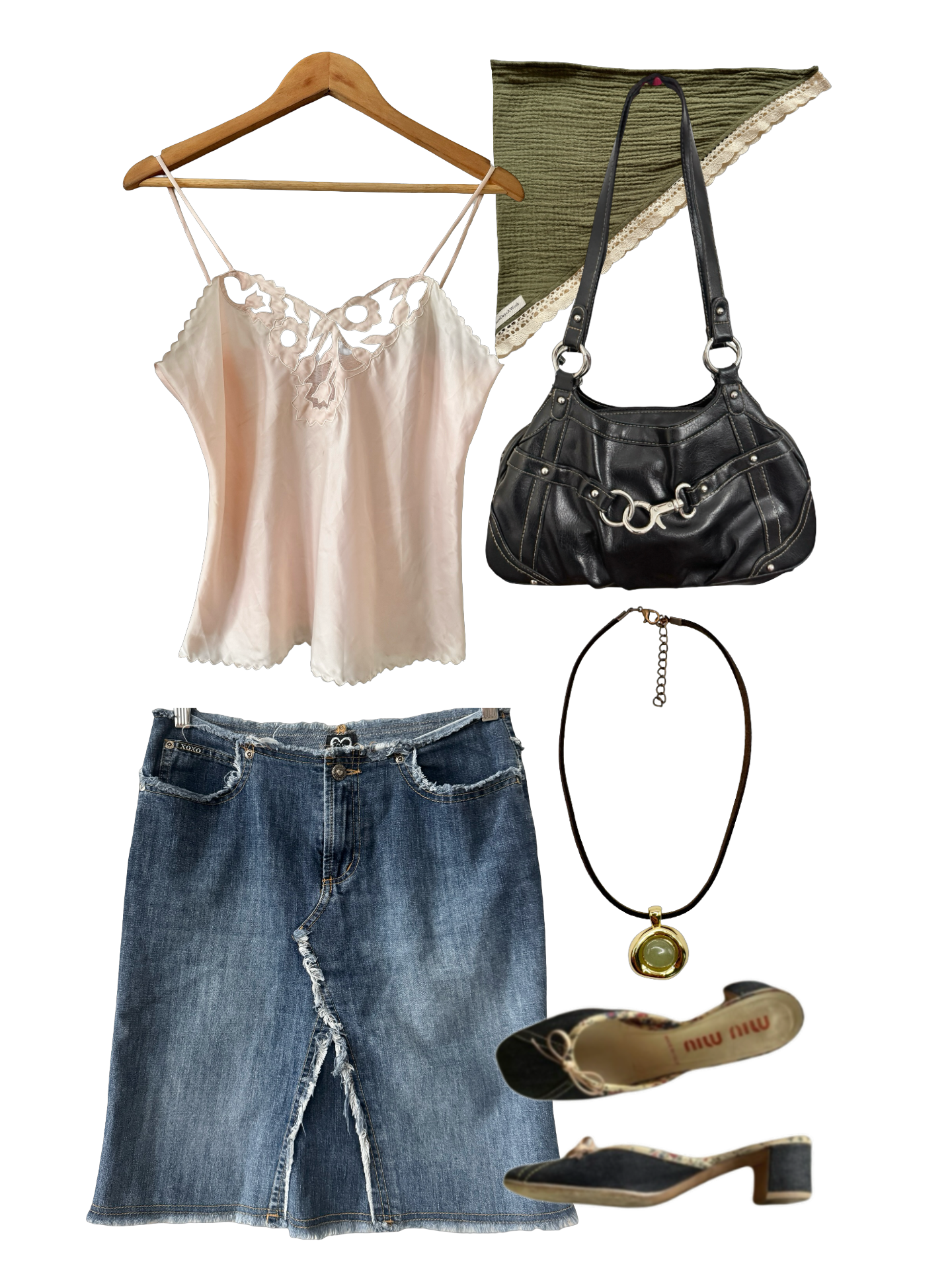 Vintage Y2K XOXO Heartbreaker Denim Skirt (S)