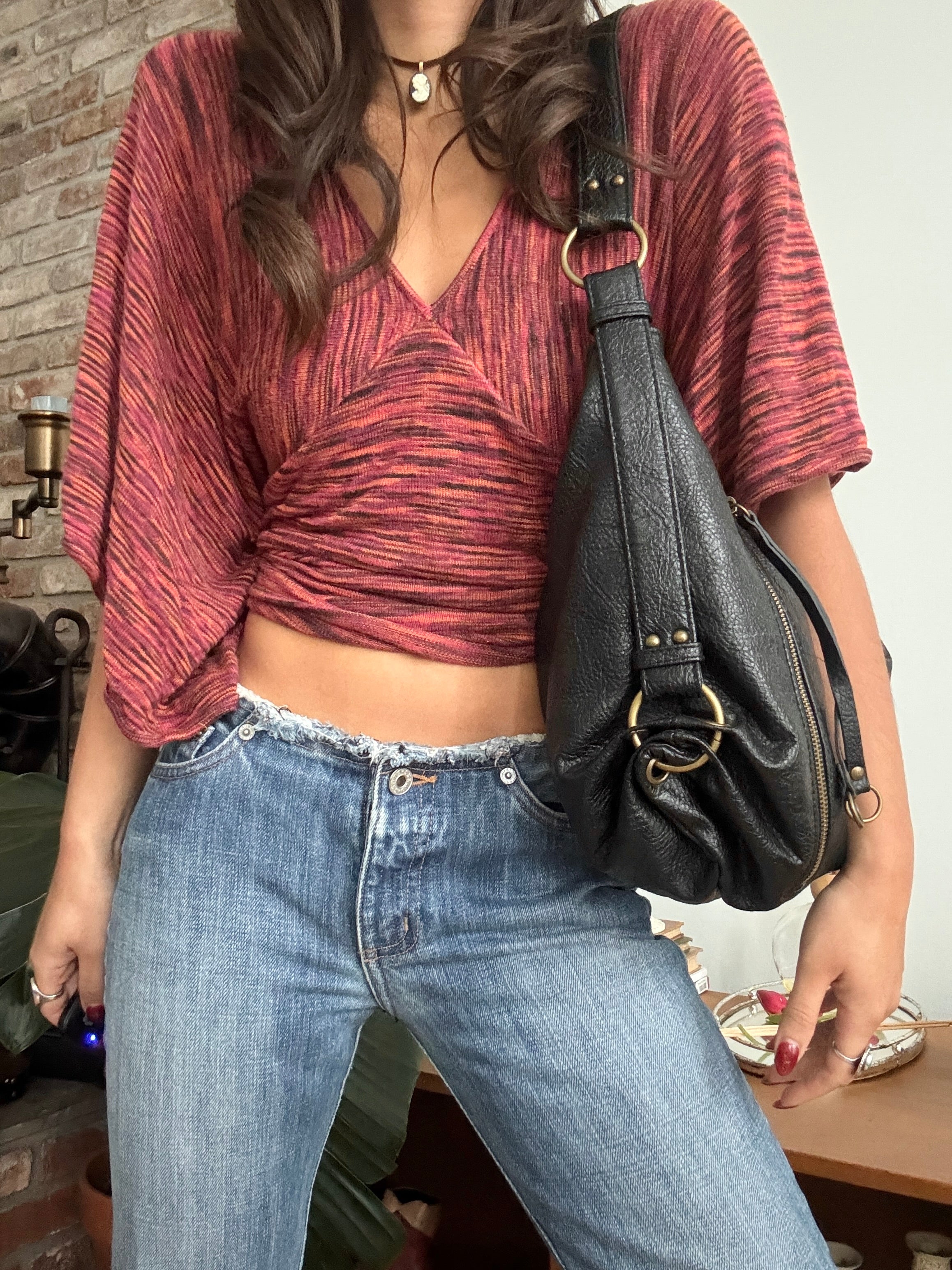 Vintage Y2K Black Zip Me Up Hobo Bag