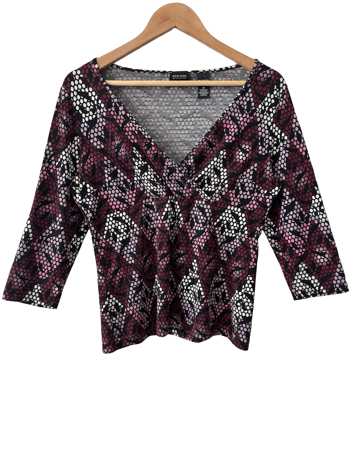 Vintage Y2K Plum Mosaic Wrap Top (L/XL)