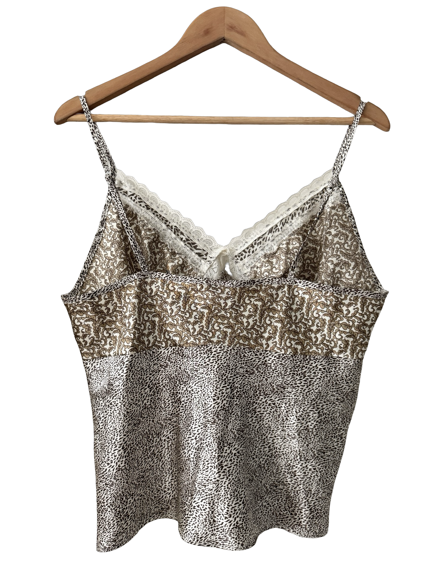 Vintage 90s Secret Treasures Mixed Print Lace Cami (L/XL)