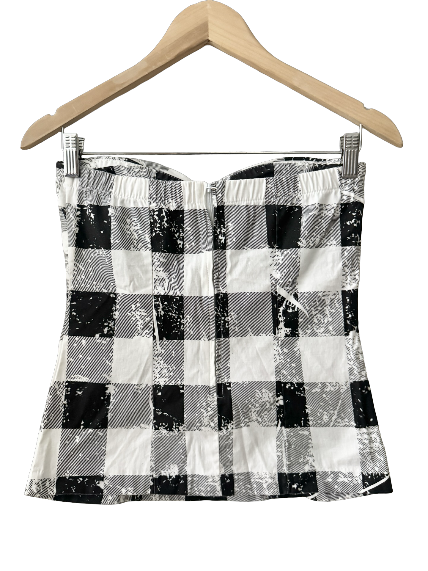 Vintage Y2K Checkered Strapless Top (S)