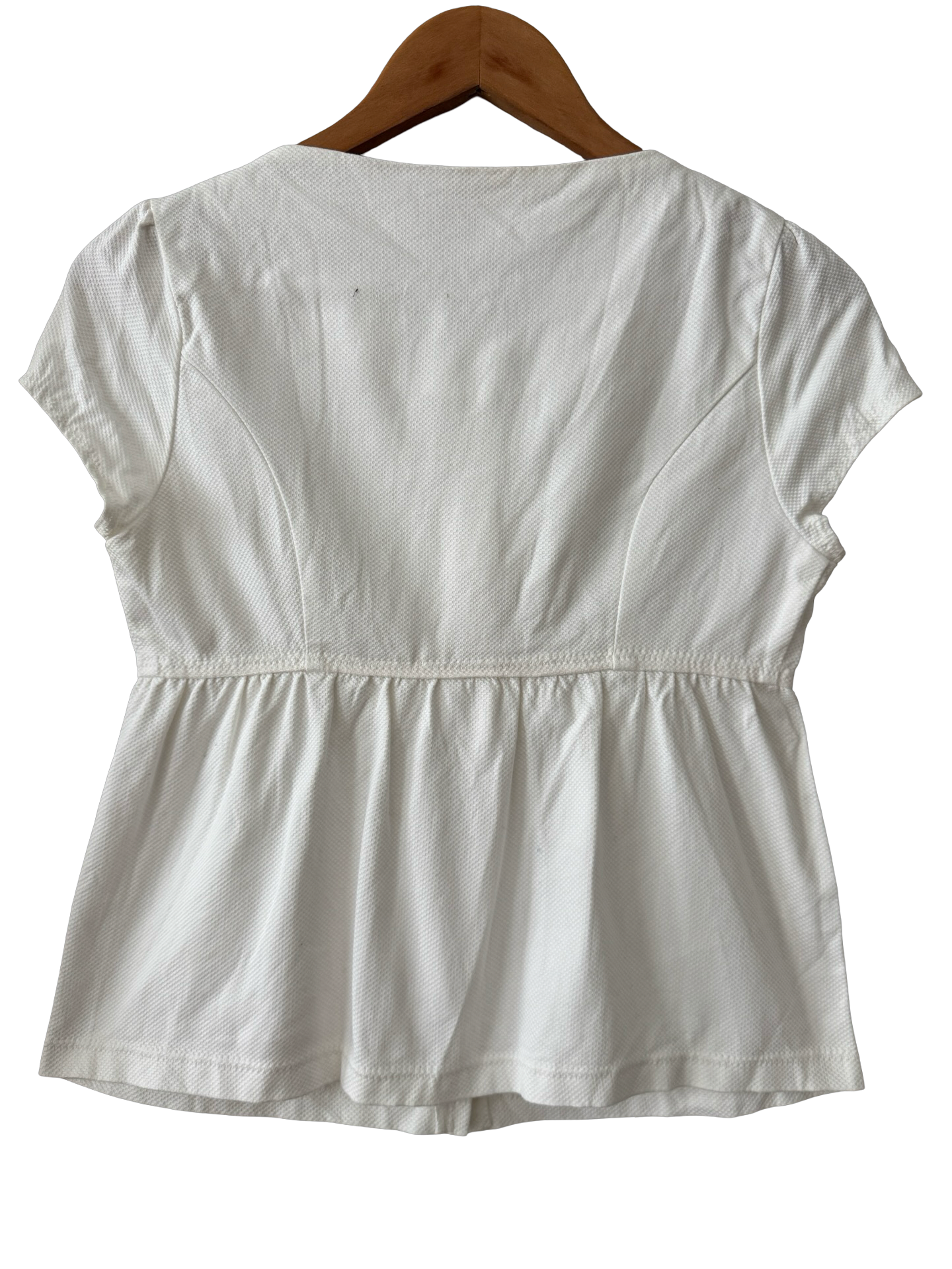 Vintage Y2K Cream Rosette Button Babydoll Top (S)