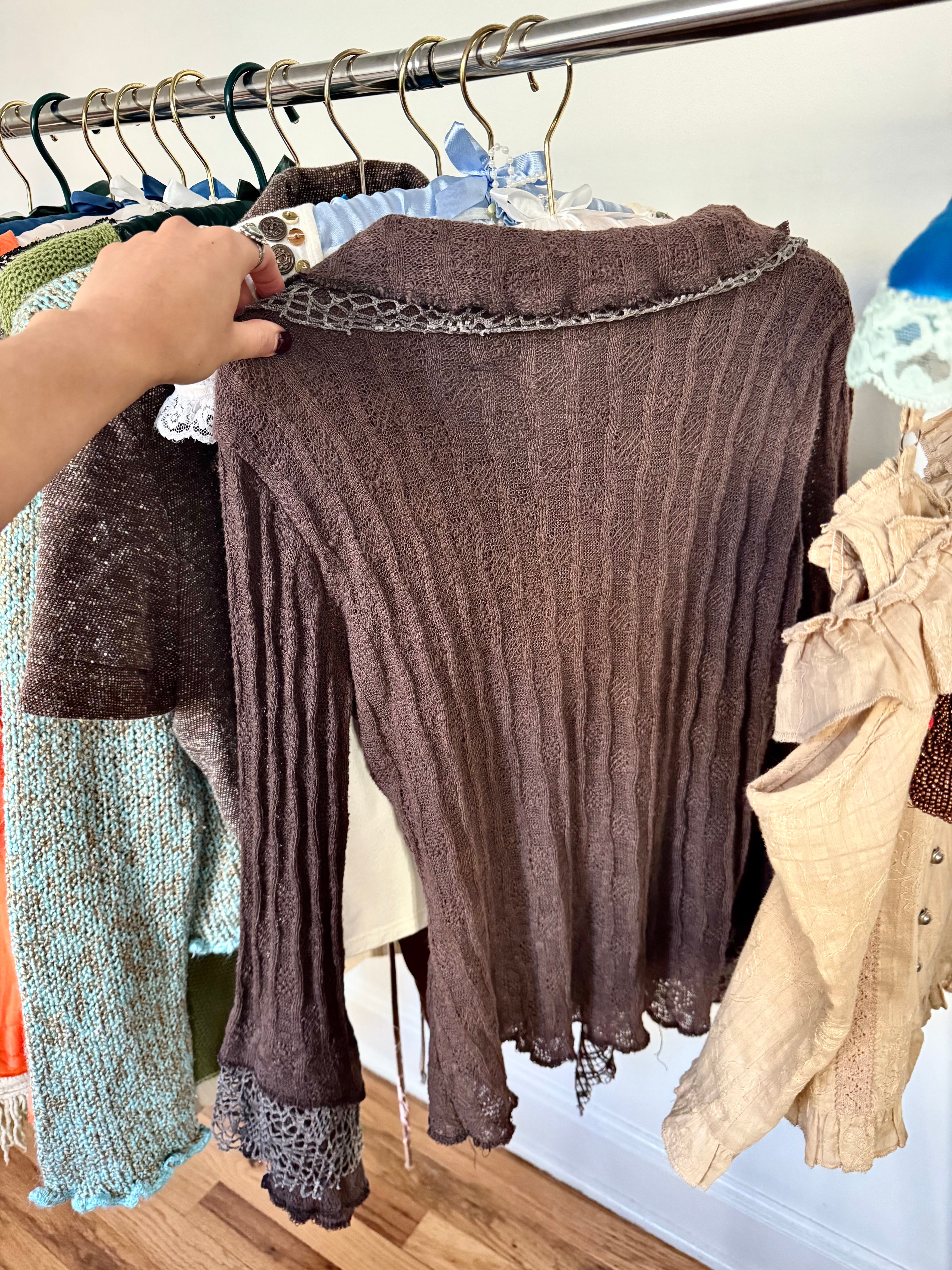 Vintage 90s Boho Fairy Crochet Top- Sourced in Paris (M)